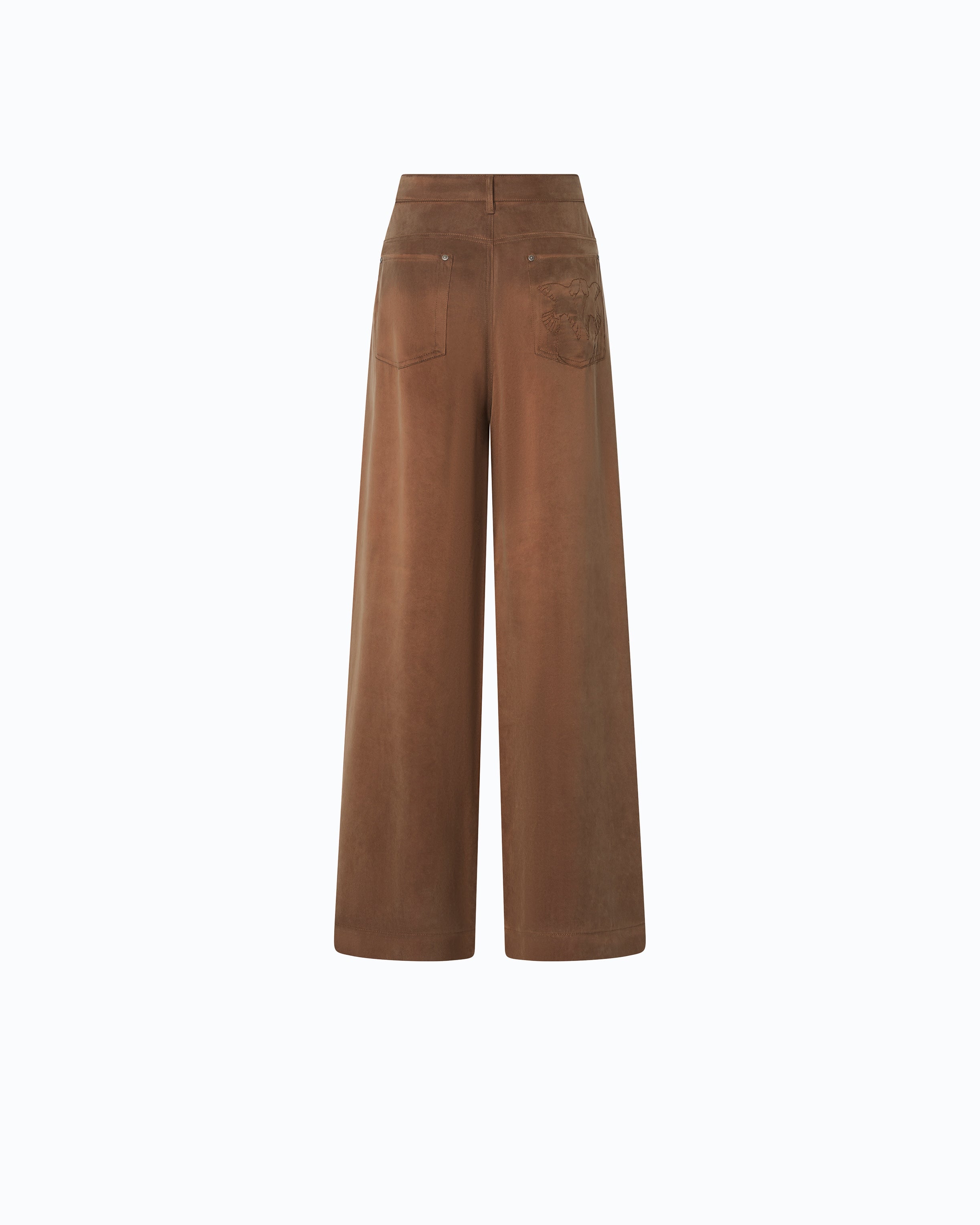 Pinko Porta Pants spodnie brązowe palazzo