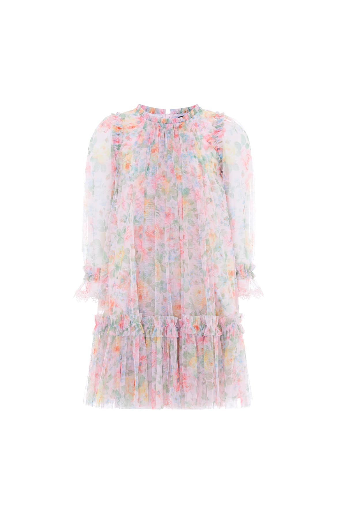 Needle & Thread Sienna Rose Long Sleeve sukienka Pink tiulowa
