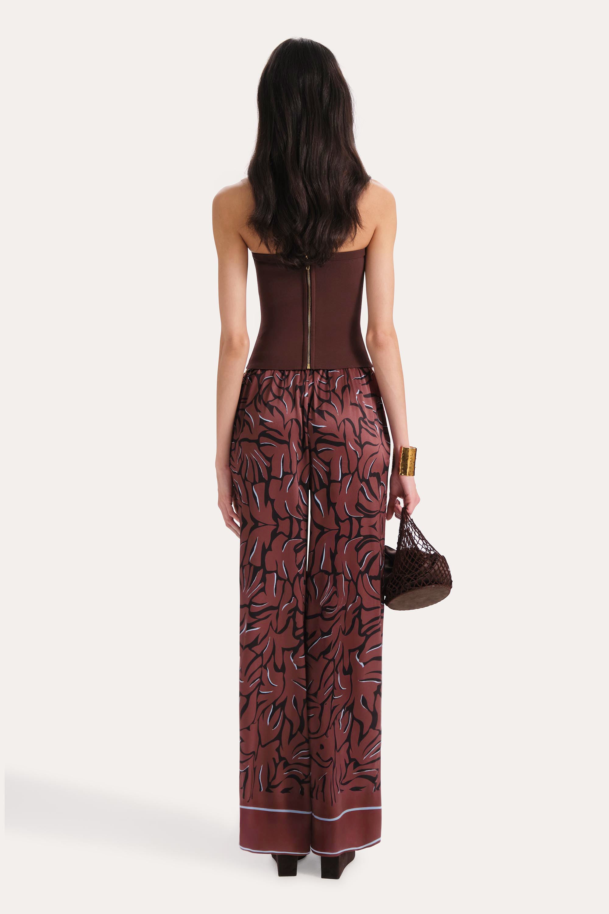 Elie Tahari Naya E7018206 spodnie jedwabne print
