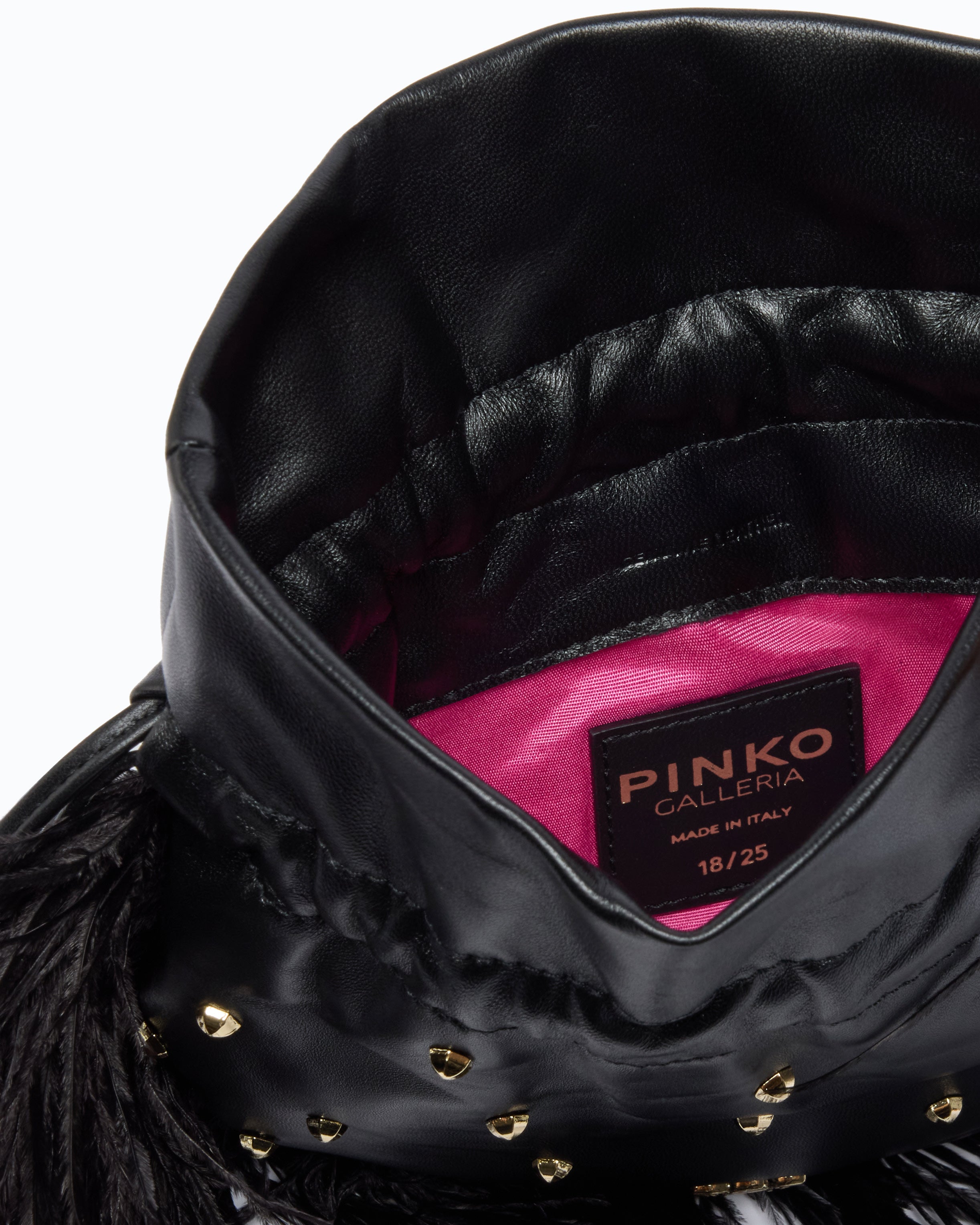 Pinko Galleria pouch torebka pióra czarna