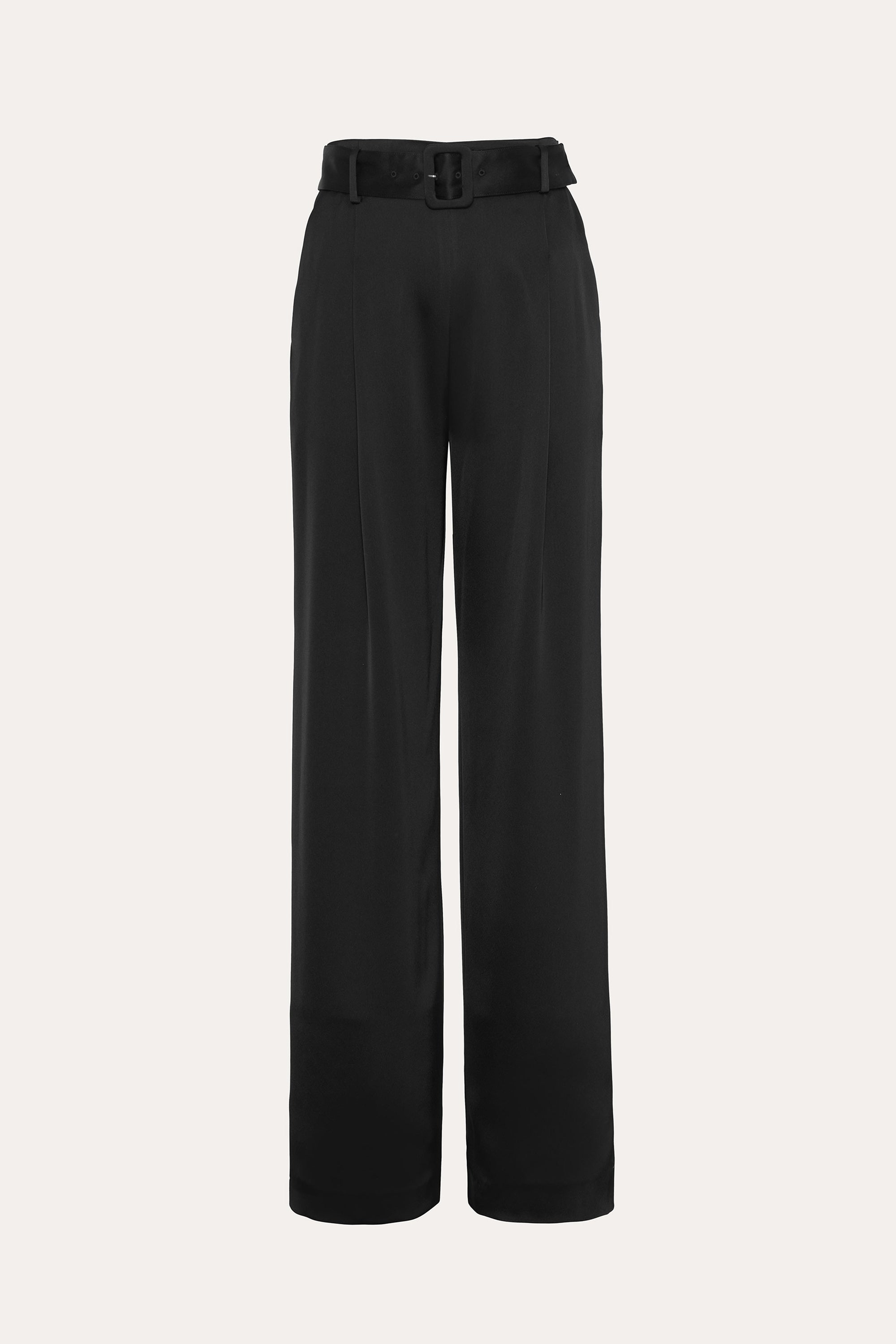 Elie Tahari Satin Belted Pant E905M204 spodnie czarne