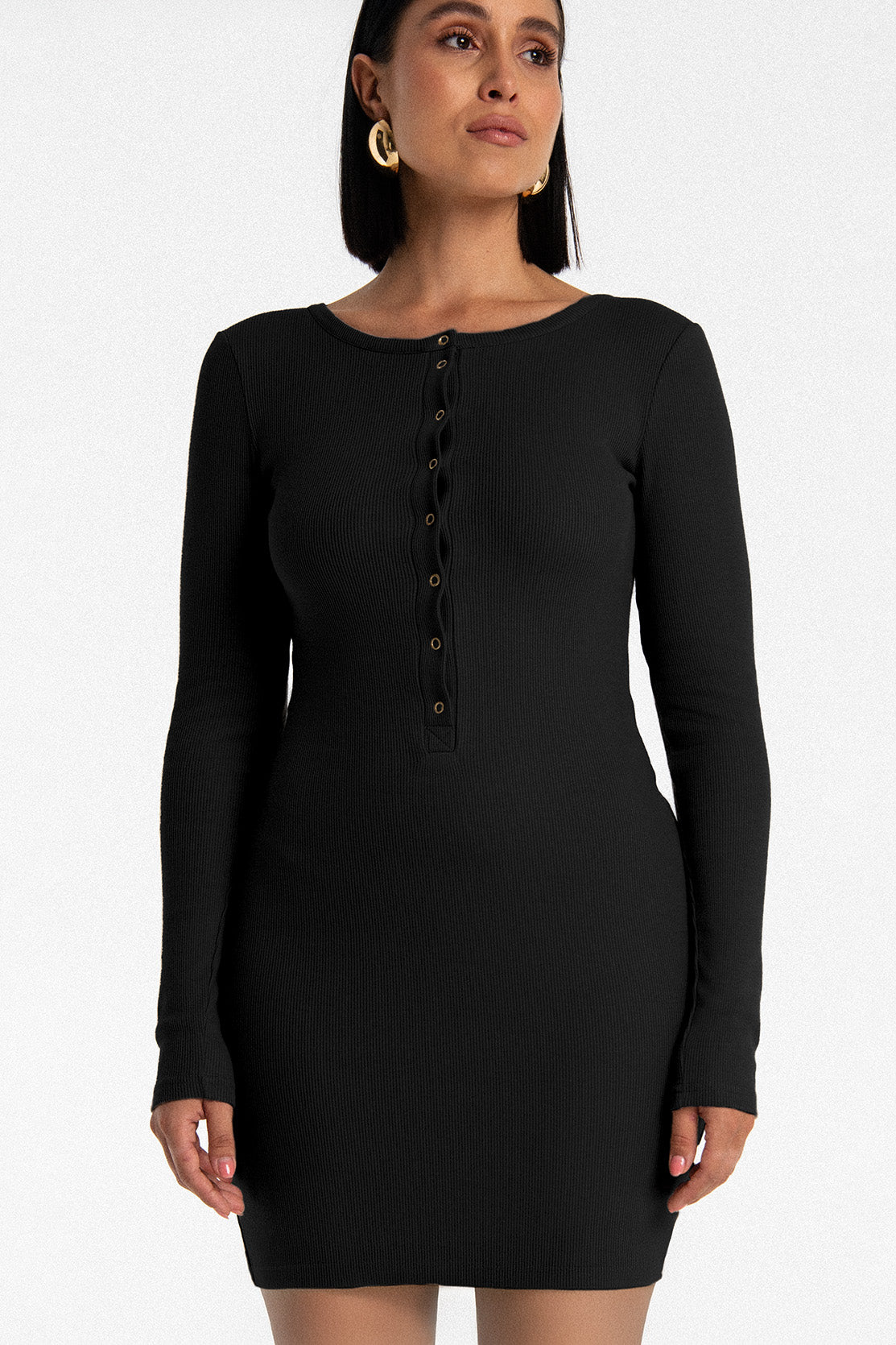 Nudyess Isla sukienka mini Black regulowana