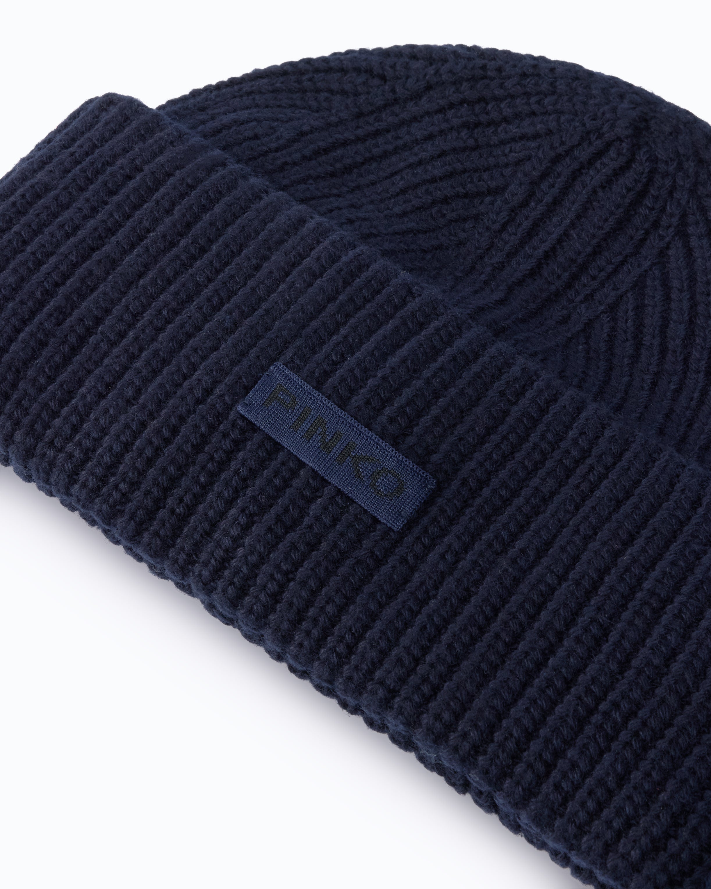 Pinko Bosnia Beanie czapka zimowa niebieska kaszmir