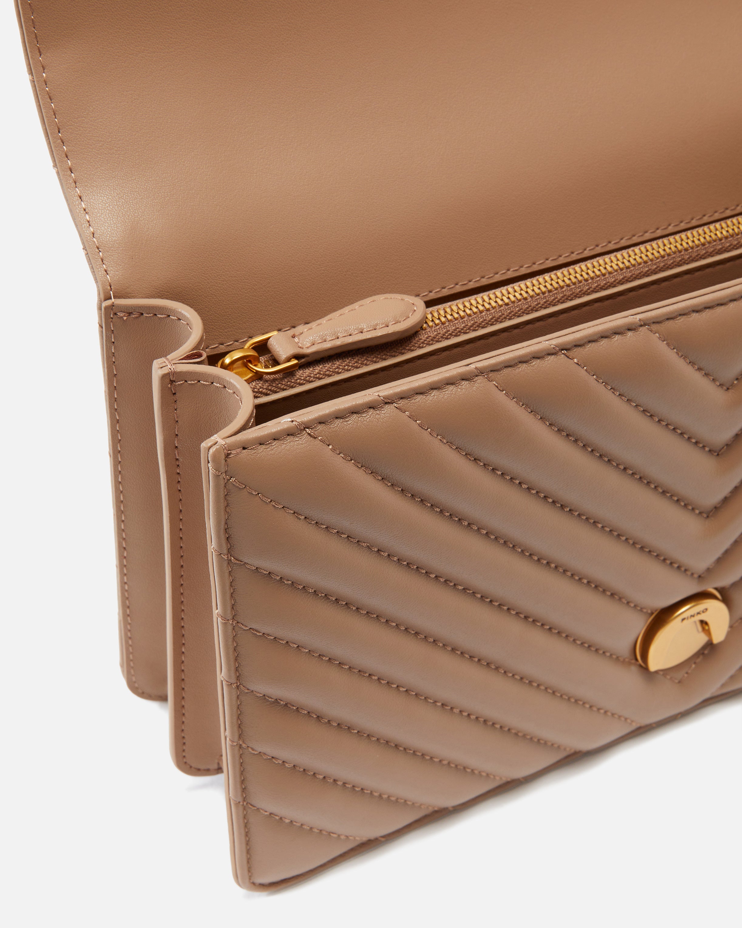 Pinko Love One Classic Chevron torebka brązowa