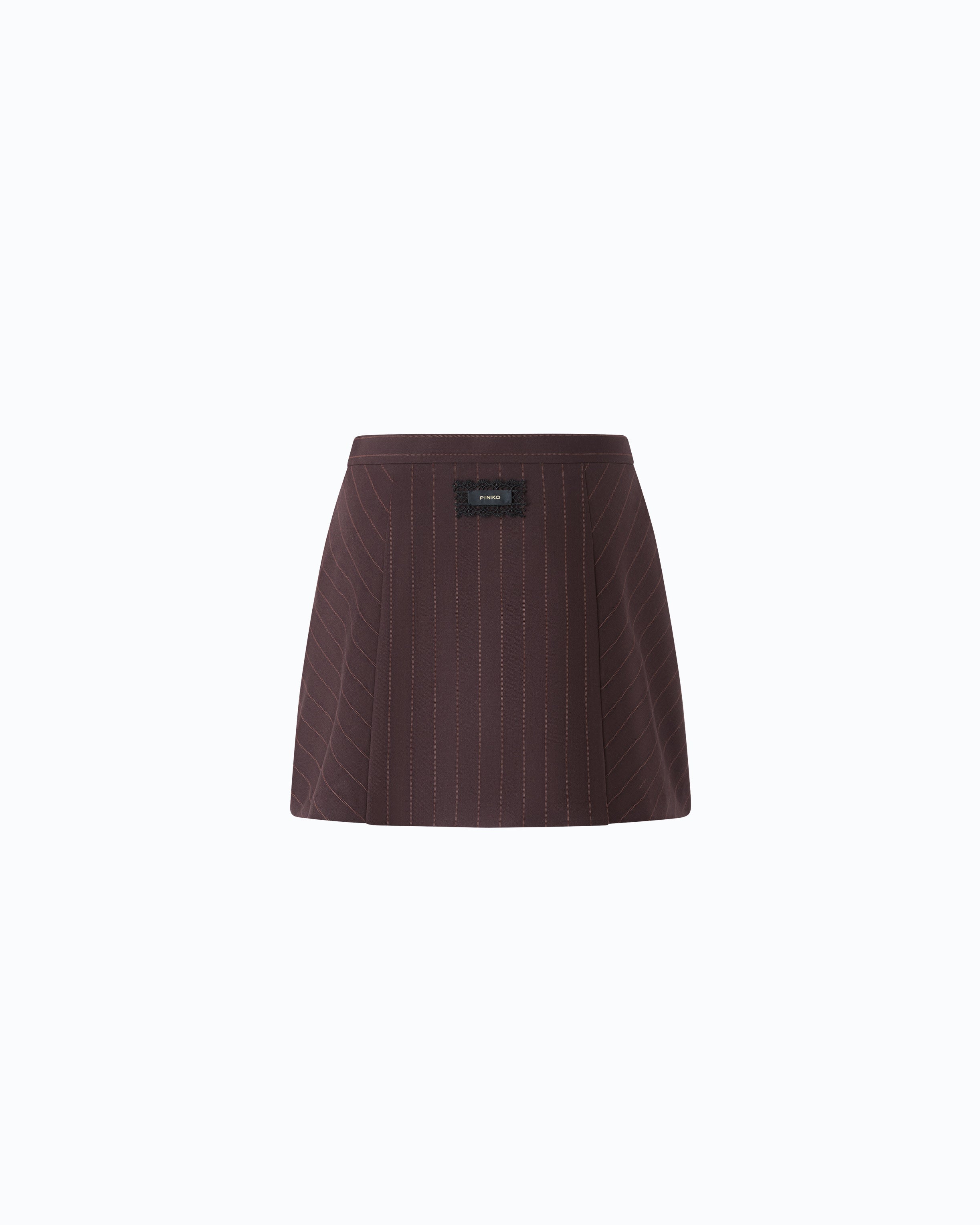 Pinko Giunco Skirt spódnica mini wełniana w prążek