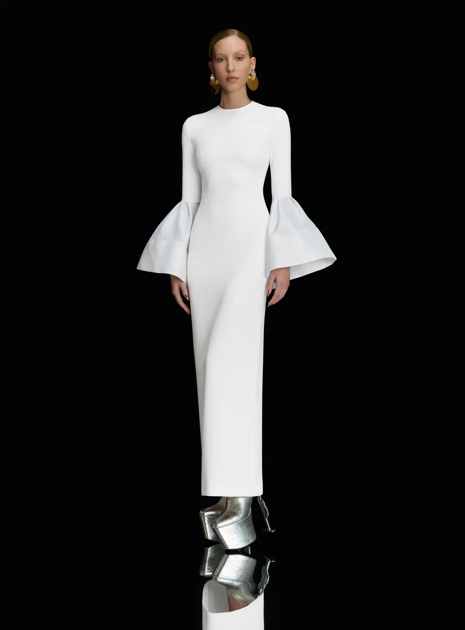 Solace London Suri Maxi sukienka wieczorowa kremowa