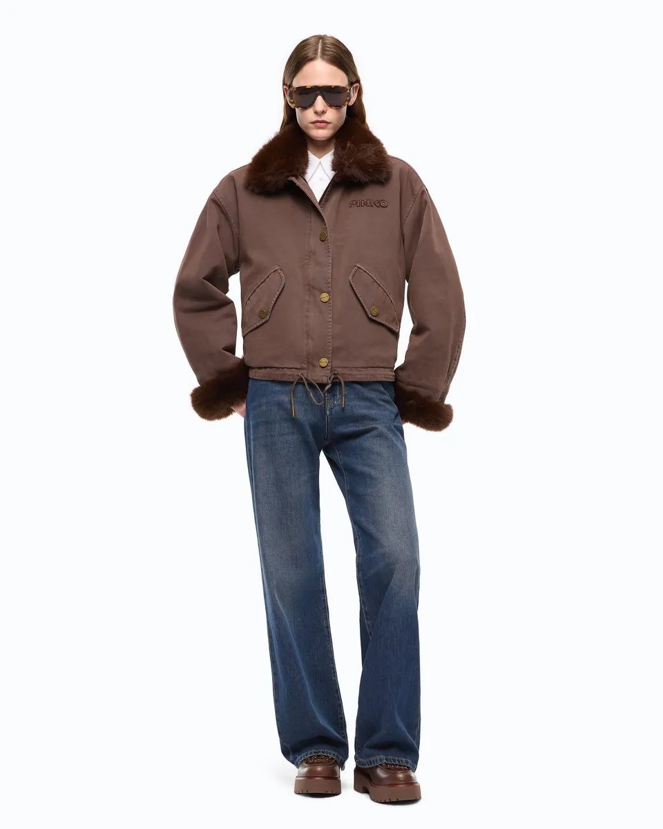 Pinko Garlate Jacket bosmanka bawełniana brązowa