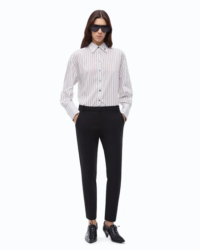Pinko Bello Trousers spodnie cygaretki czarne wiskoza
