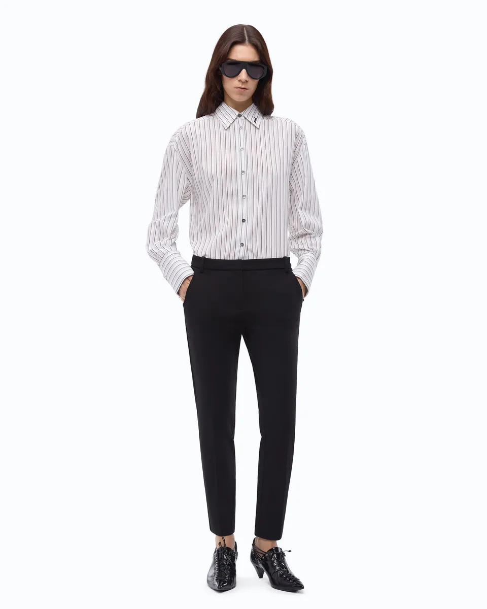 Pinko Bello Trousers spodnie cygaretki czarne wiskoza