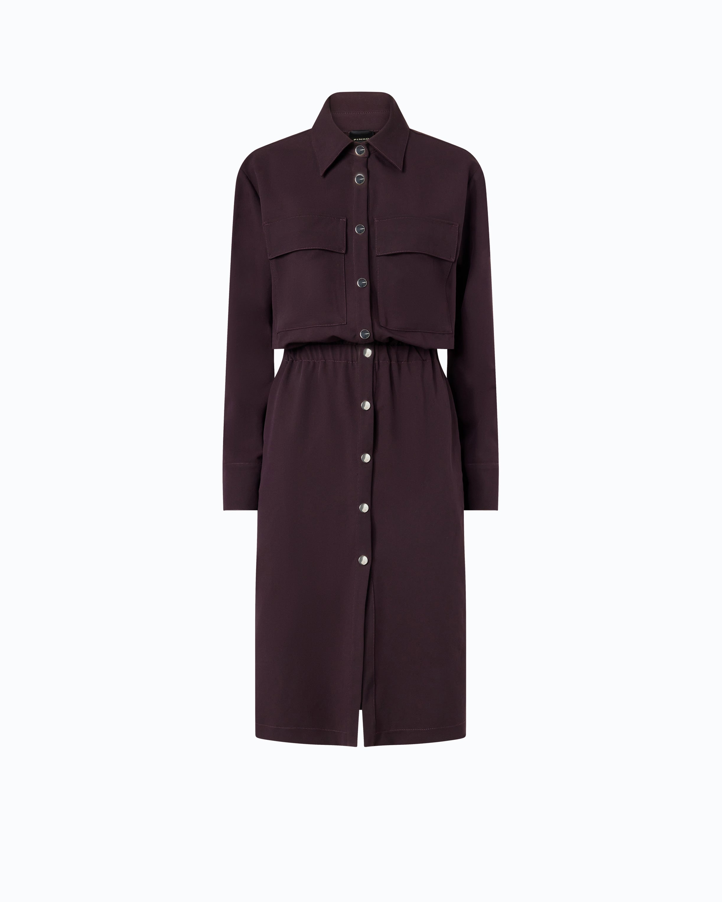 Pinko Arum Dress sukienka szmizjerka midi bordowa