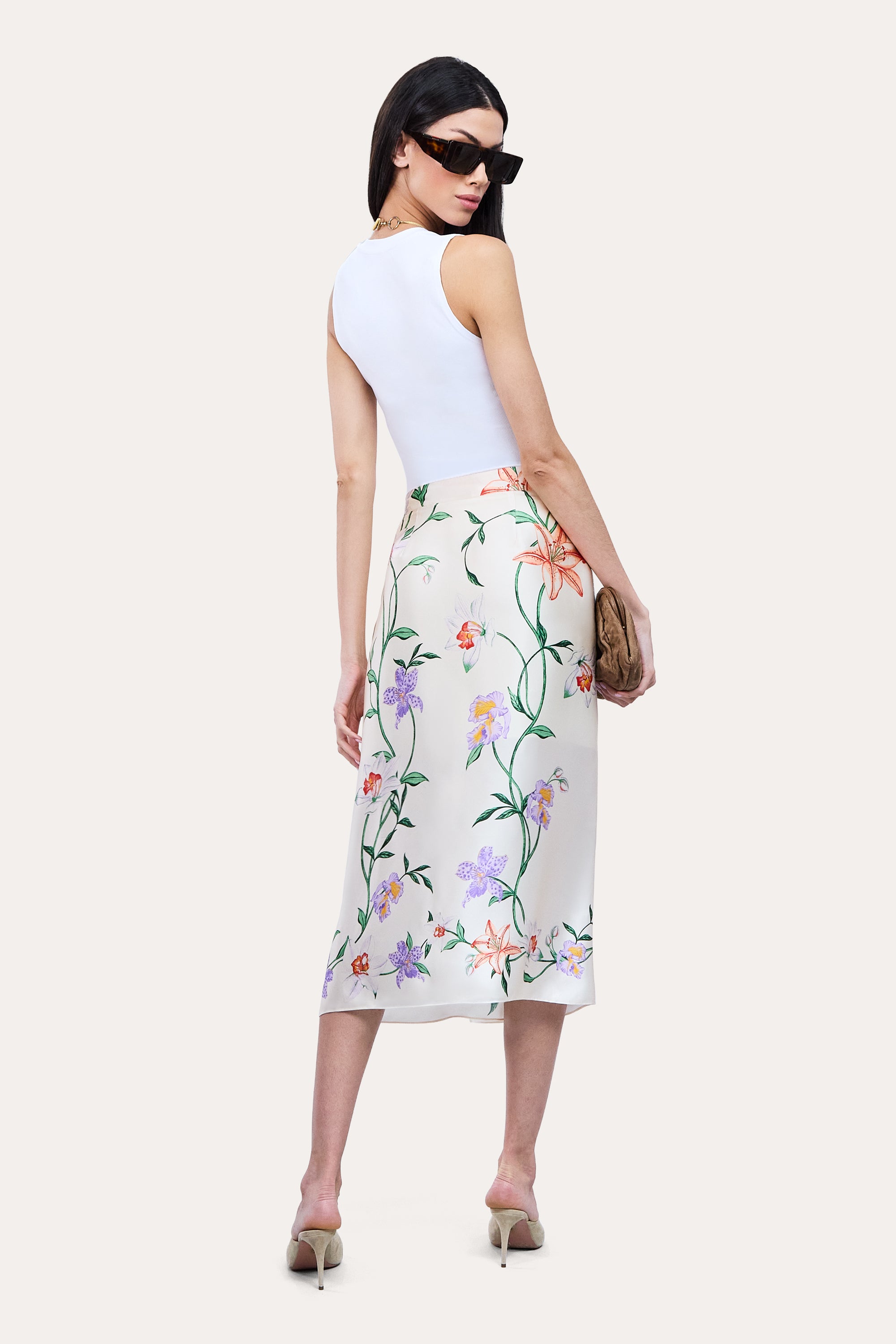 Elie Tahari Frances E4018306 spódnica midi jedwabna