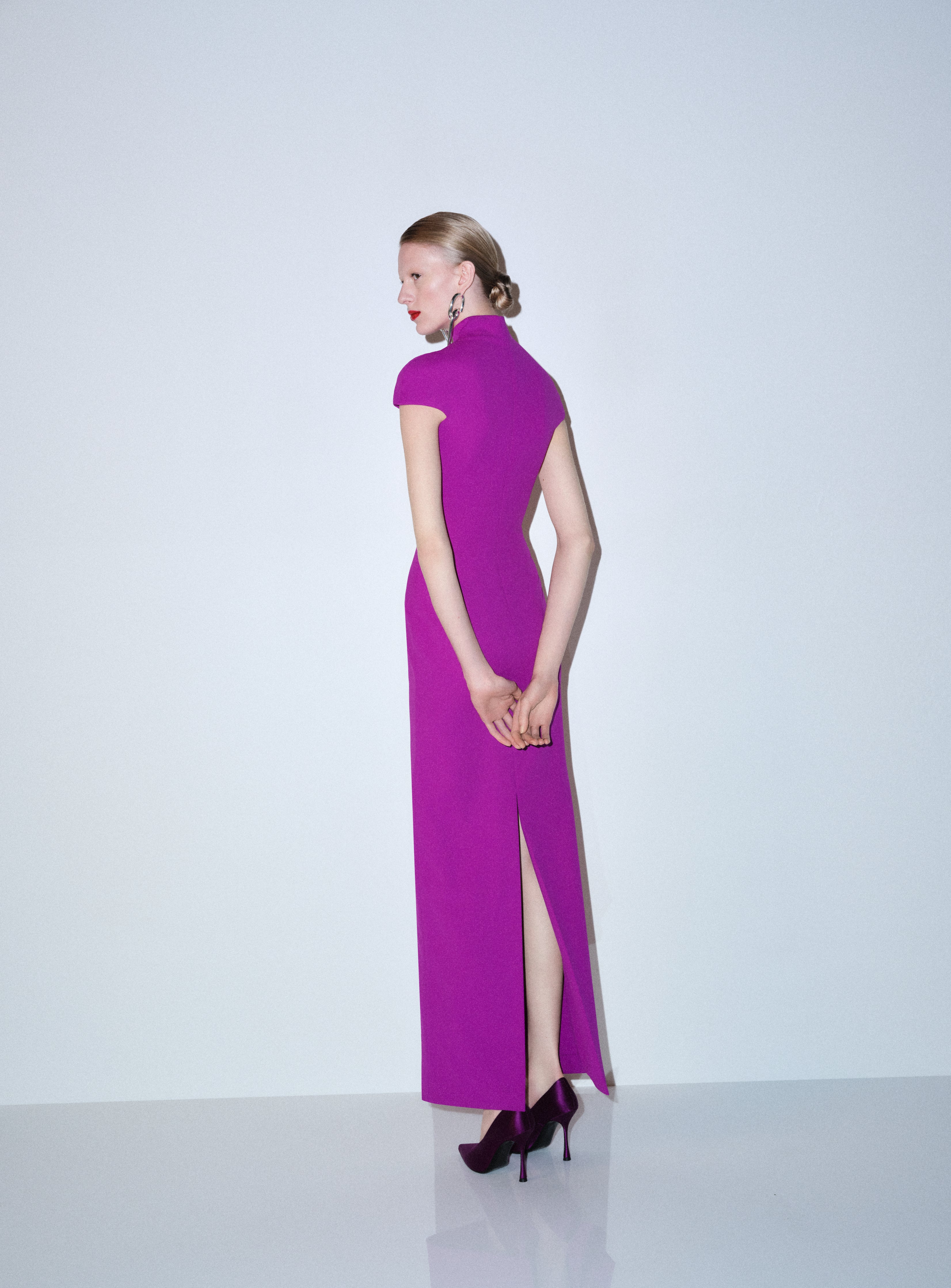 Solace London The Lang sukienka wieczorowa fioletowa maxi