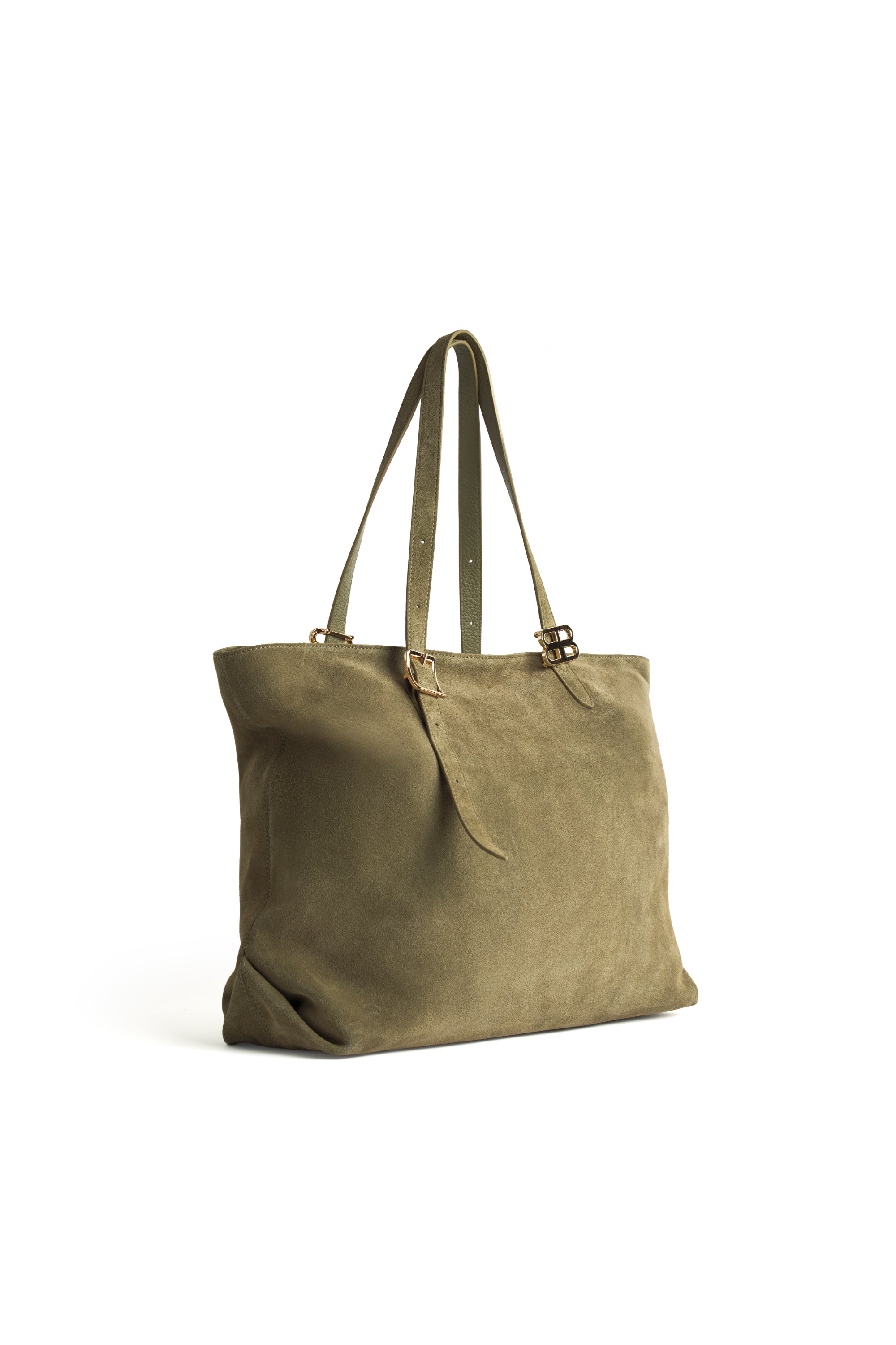 Bronx and Banco Rue torebka shopper oliwkowa zamszowa