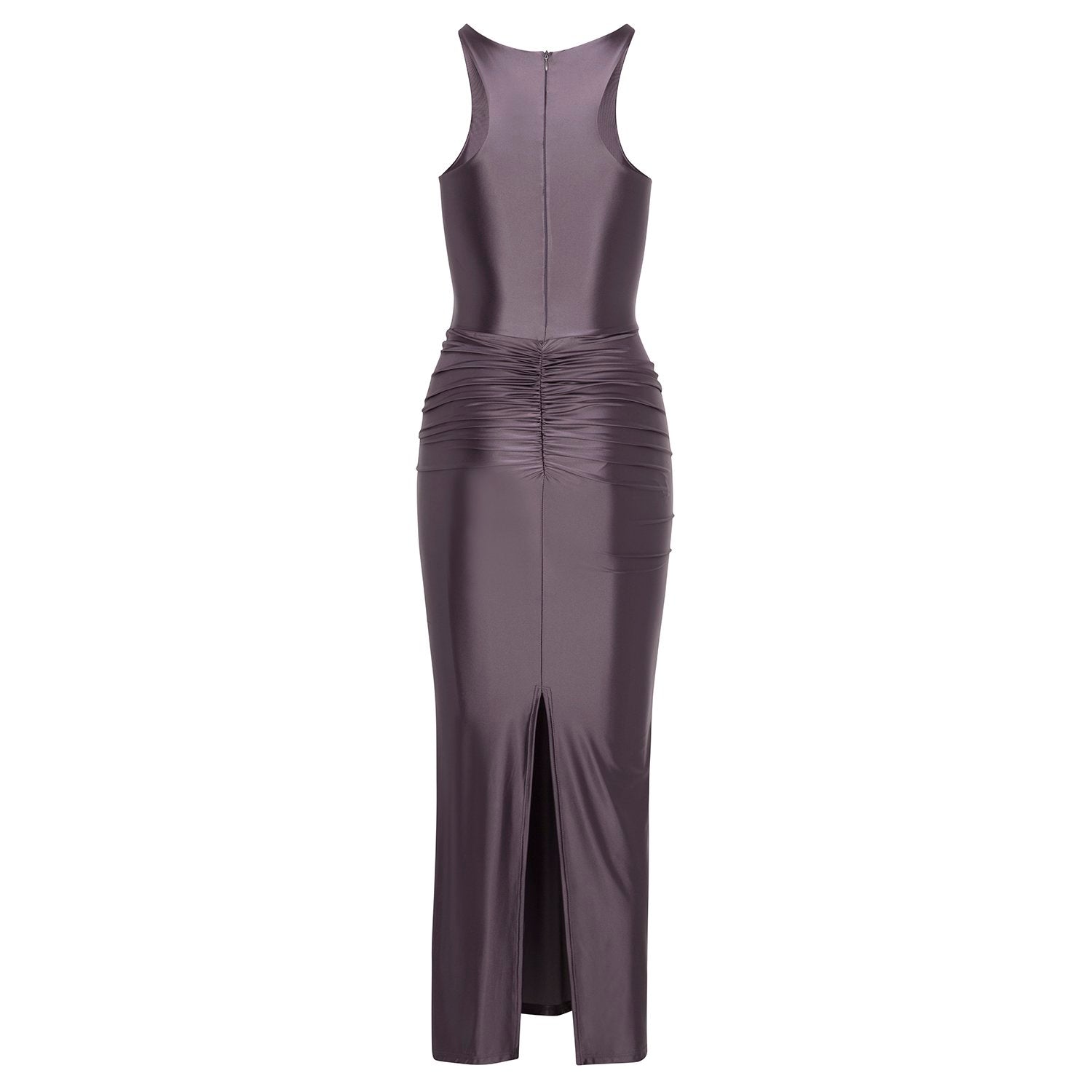 Delfi Collective Dione sukienka wieczorowa Eggplant marszczona