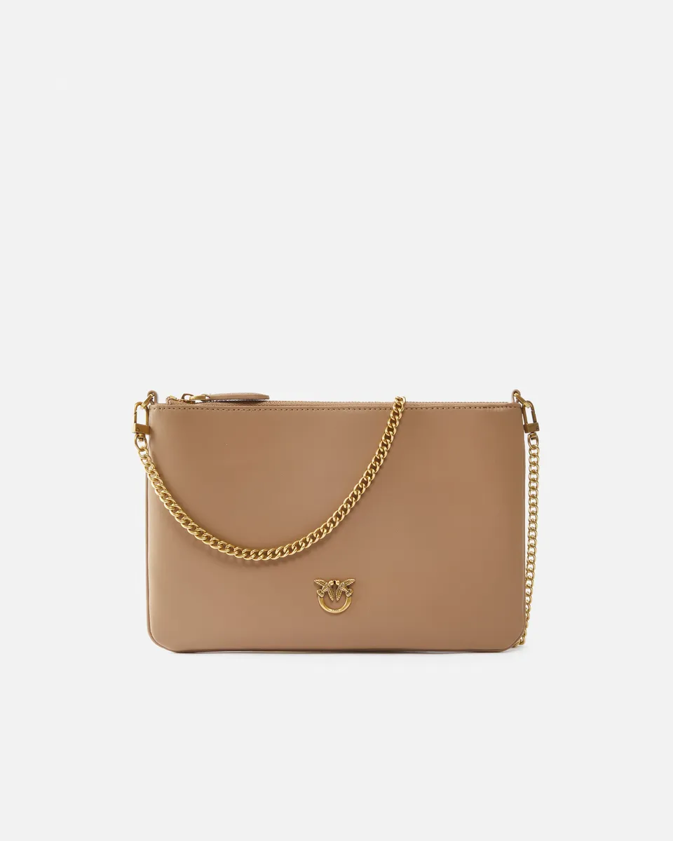 Pinko Flat Classic Simply torebka brązowa skórzana