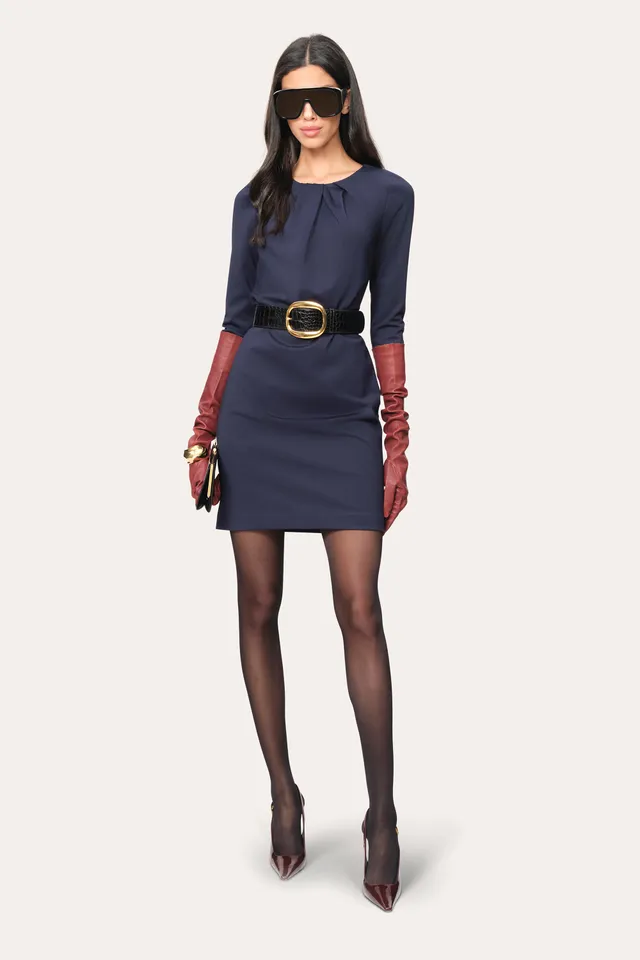 Elie Tahari Double Knit sukienka koktajlowa Galaxy Navy