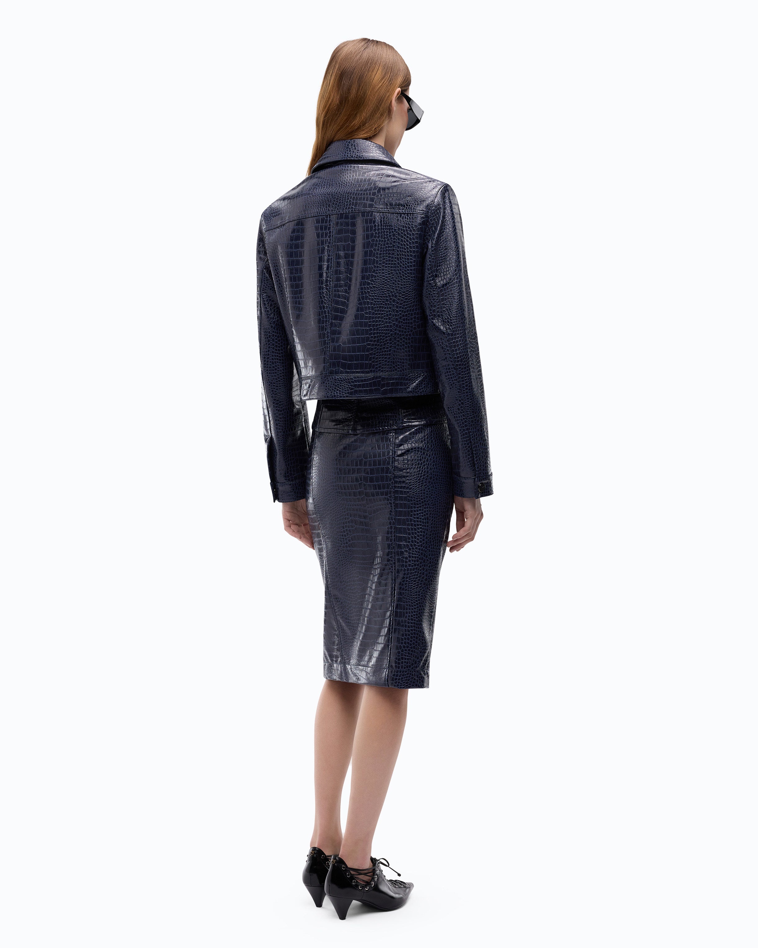 Pinko Bonarda Jacket kurtka niebieska krokodyl