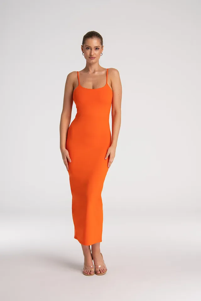 Nudyess Soleil sukienka maxi Orange bawełniana