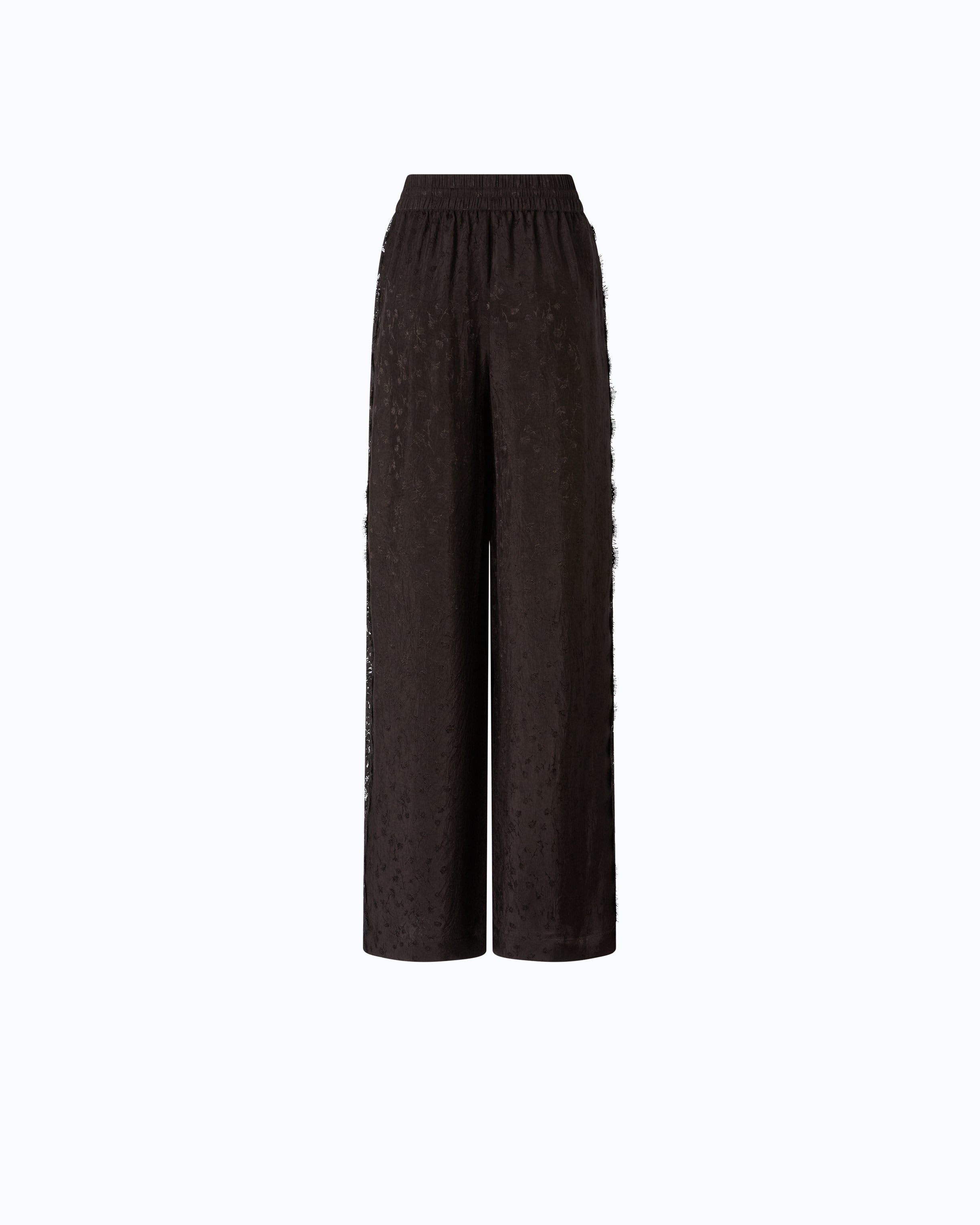Pinko Philesia Pants spodnie palazzo brązowe koronka