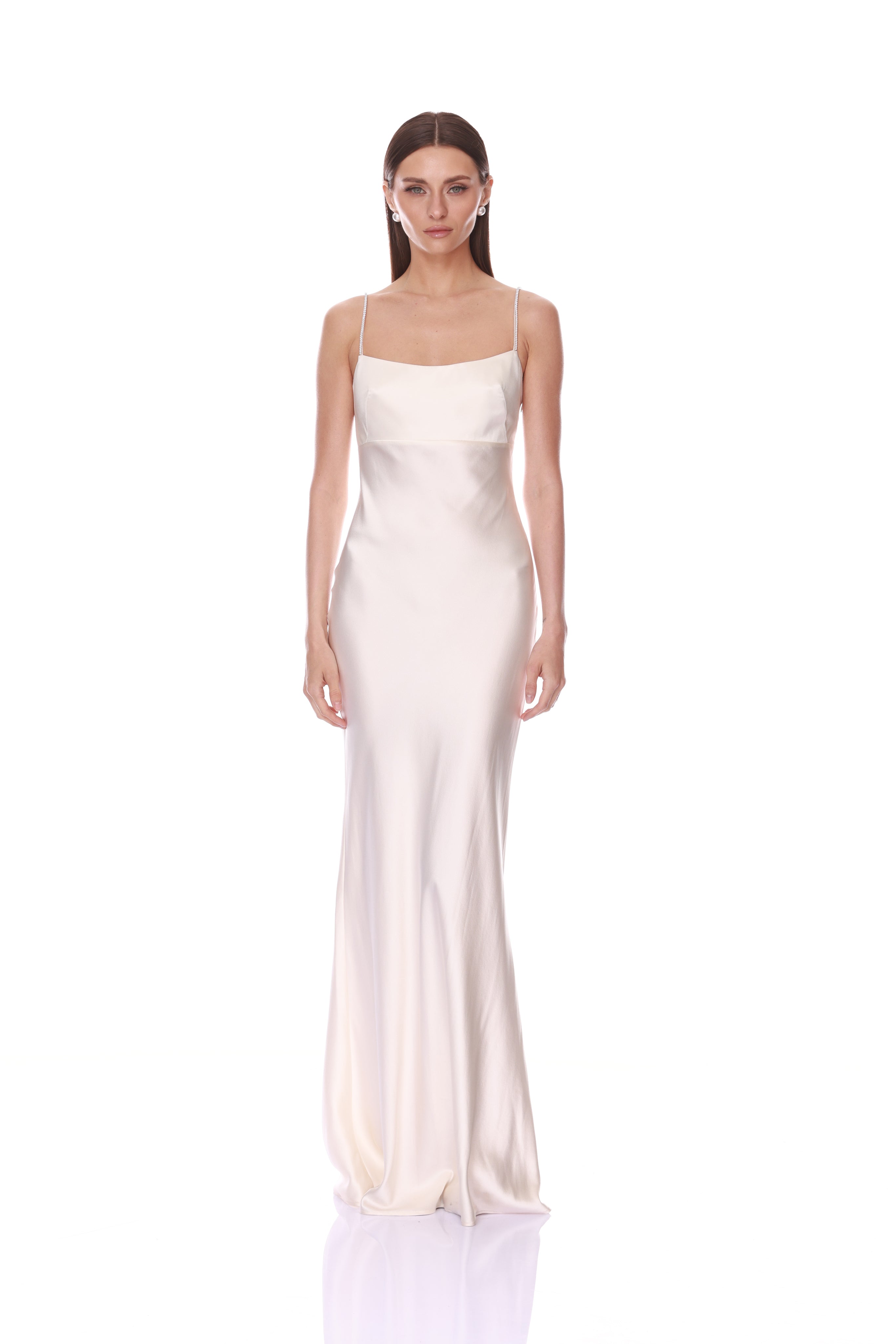 Bronx and Banco Kyla Silk sukienka wieczorowa ivory z peleryną
