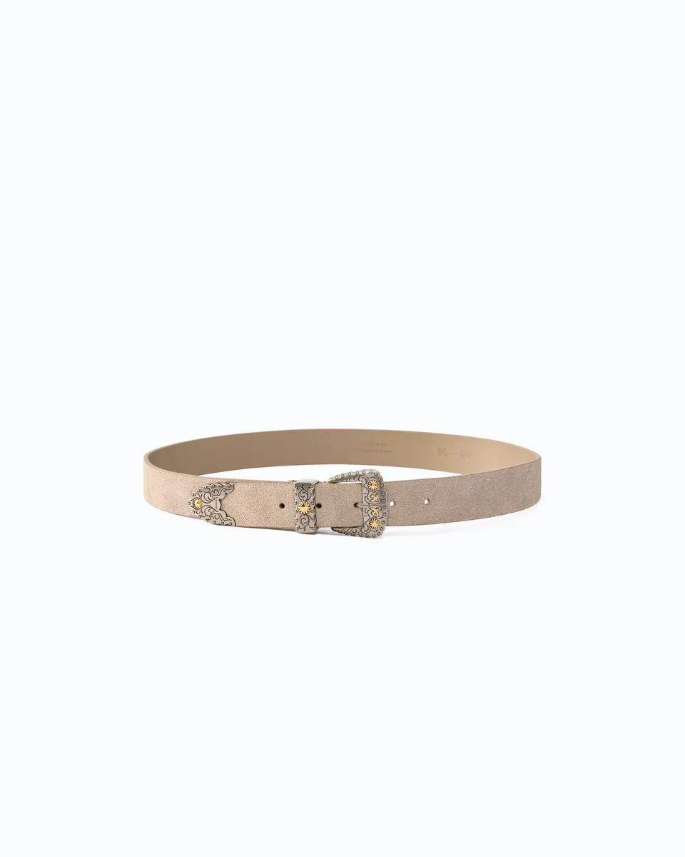 Pinko Triptych Belt pasek zamszowy 3 cm