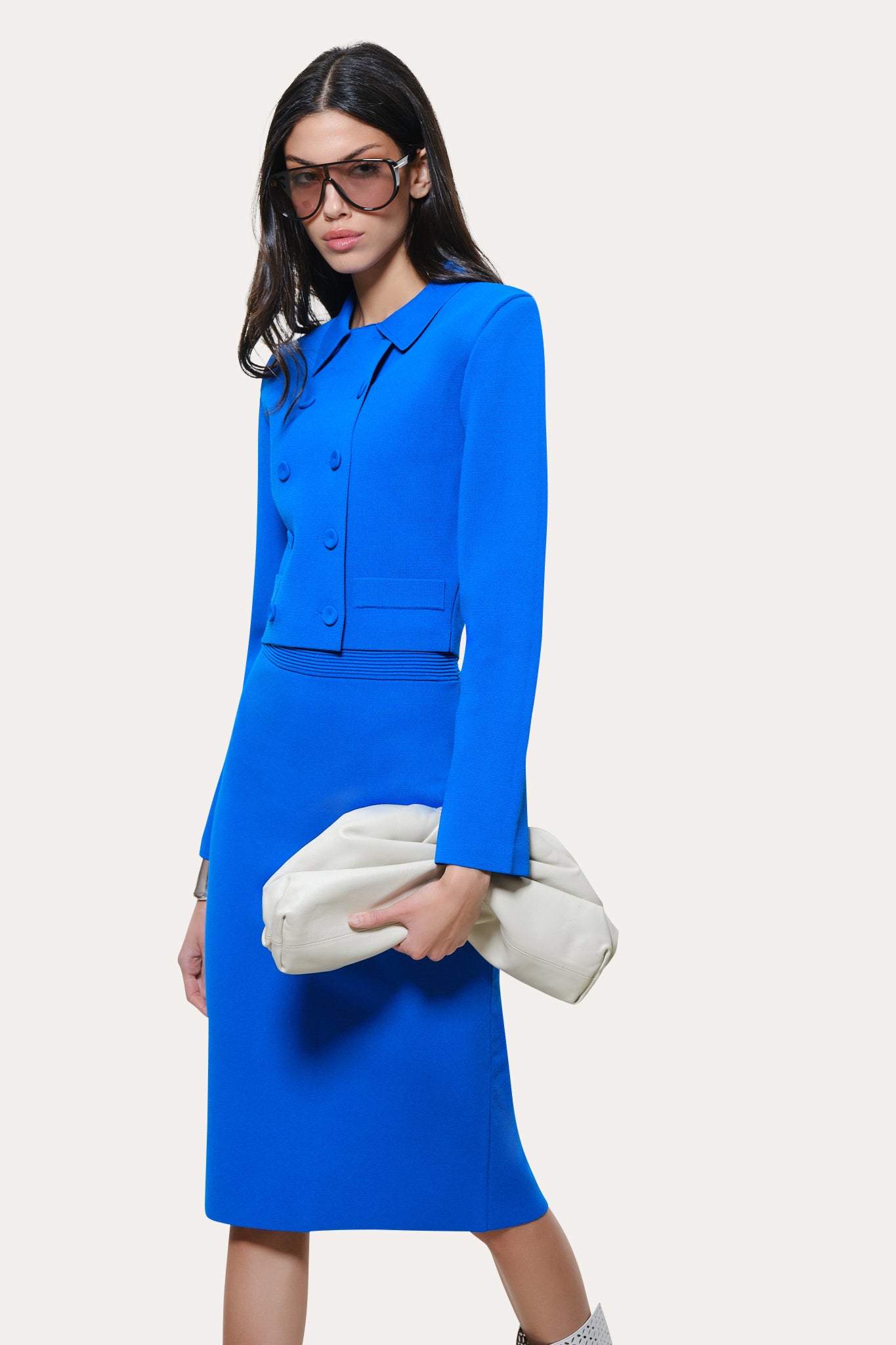 Elie Tahari Milano Sculpt Nolene żakiet kobaltowy