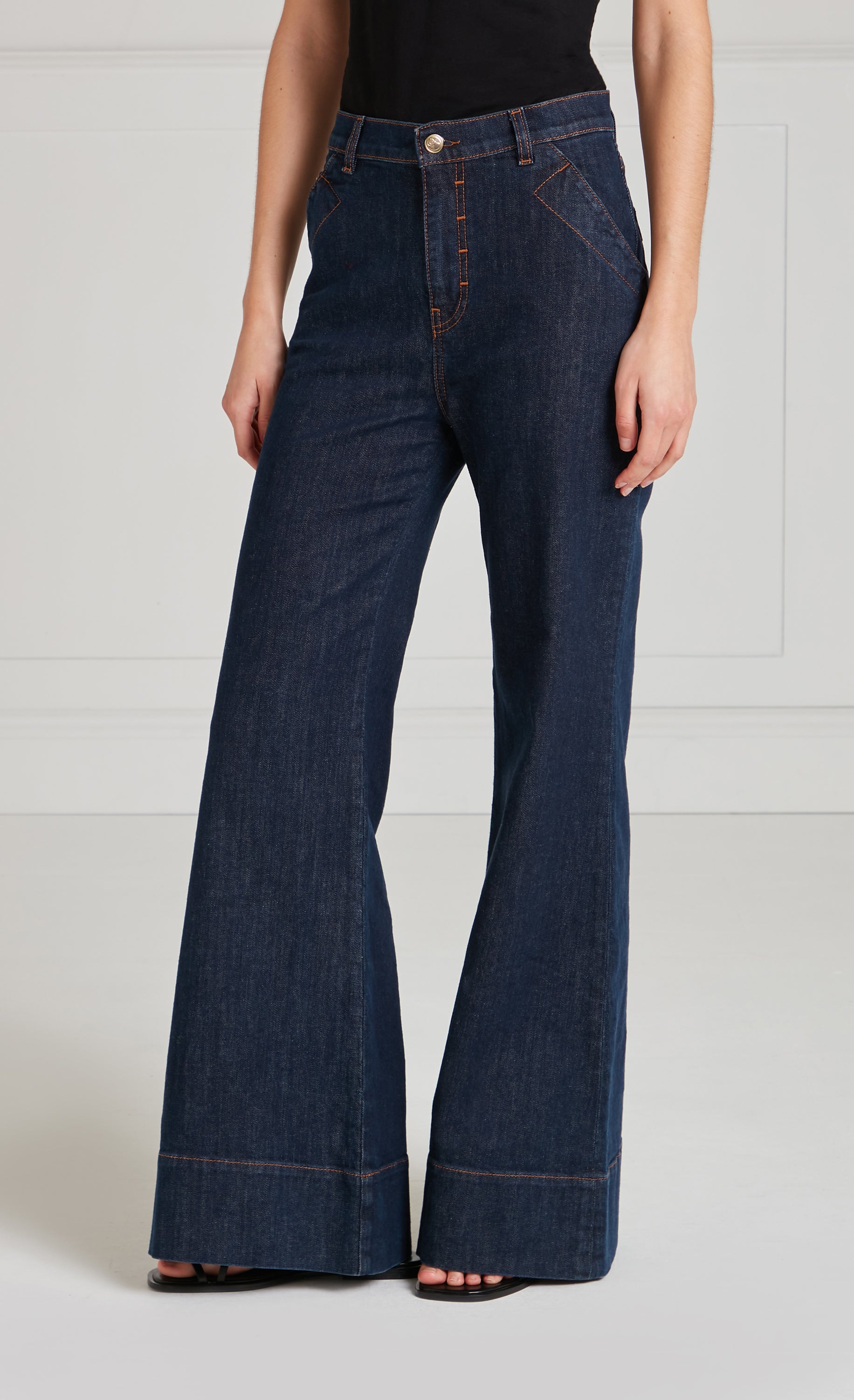 Temperley London Raquel jeansy damskie vintage wash wysoki stan