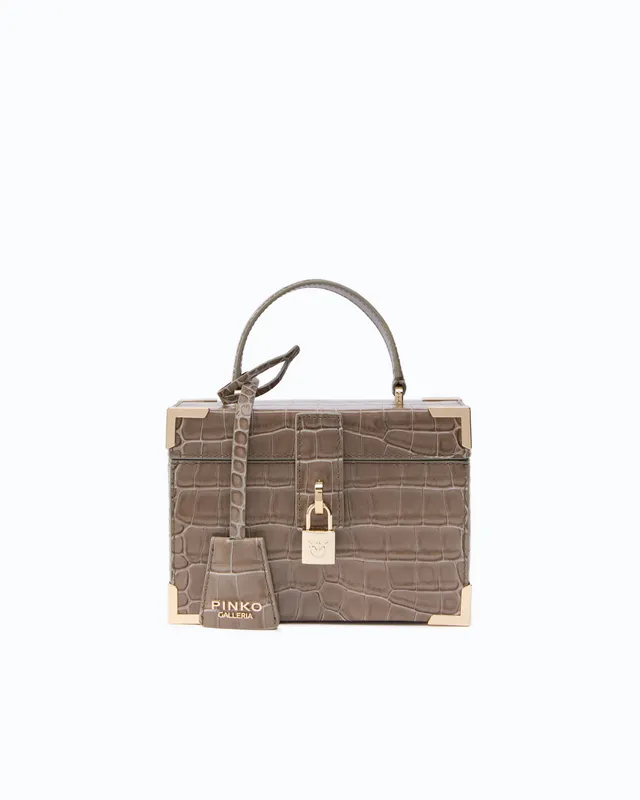 Pinko Vanity Case kosmetyczka skórzana krokodyl U