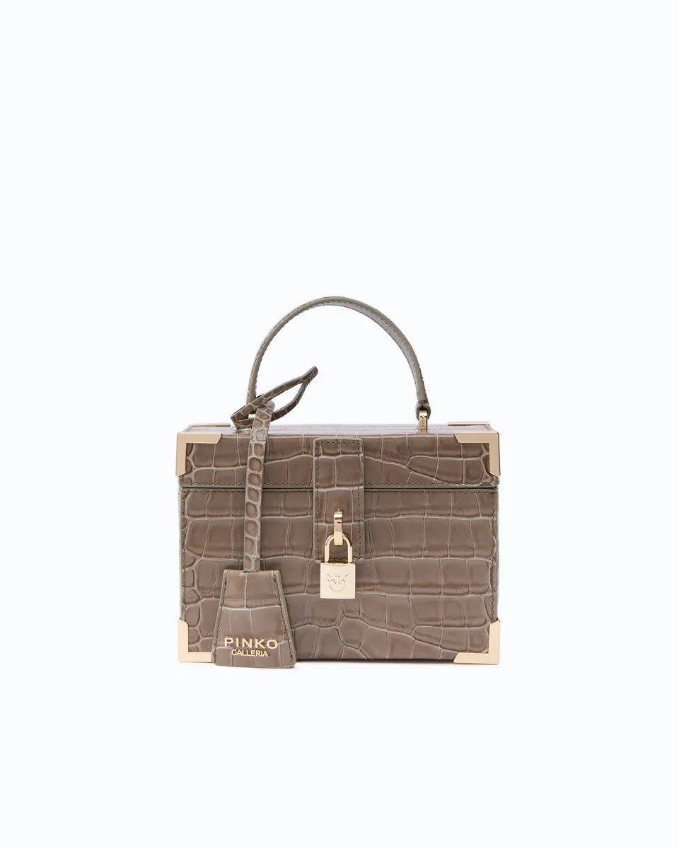 Pinko Vanity Case kosmetyczka skórzana krokodyl U