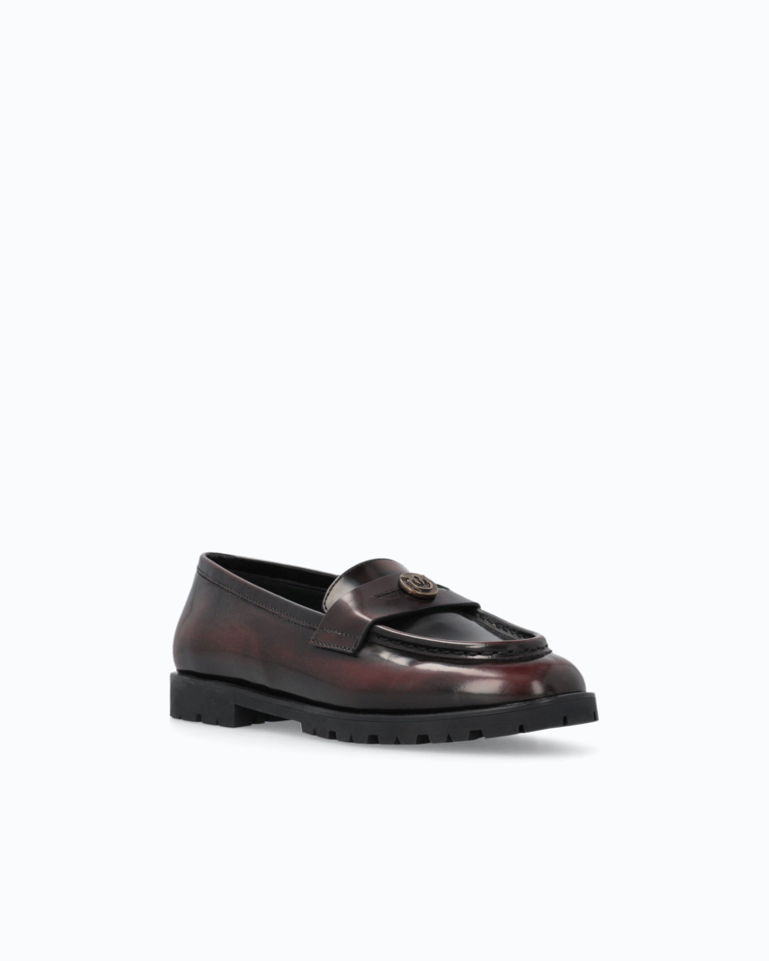 Pinko Nora 07 Loafer mokasyny czerwone skórzane