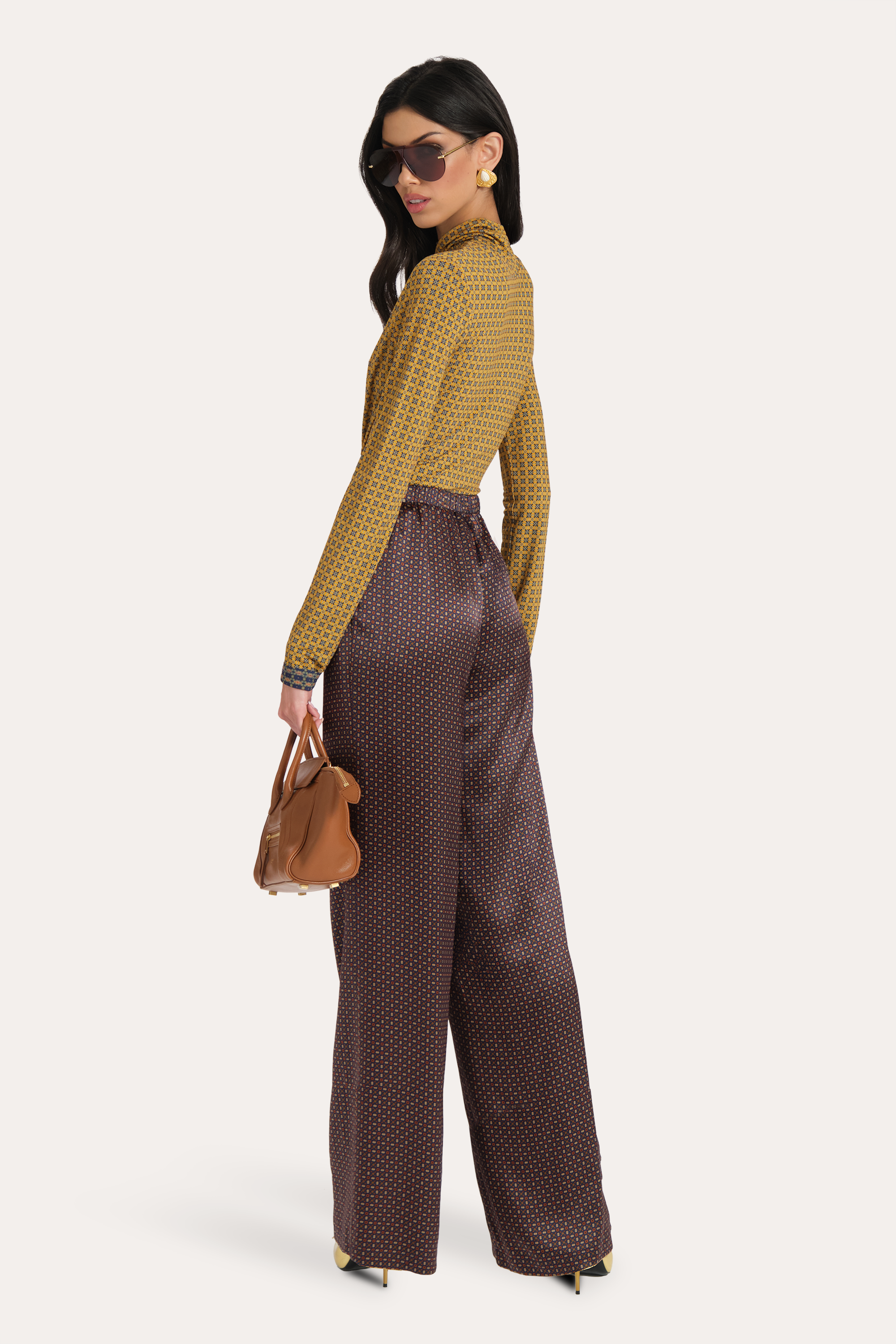 Elie Tahari Molly Reversible Top top golfik dwustronny
