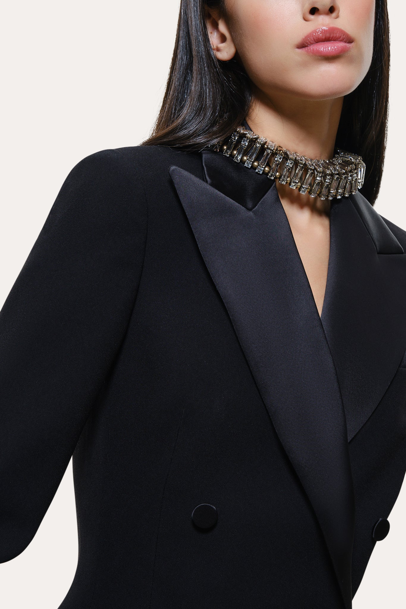 Elie Tahari Roxy marynarka Black smokingowa