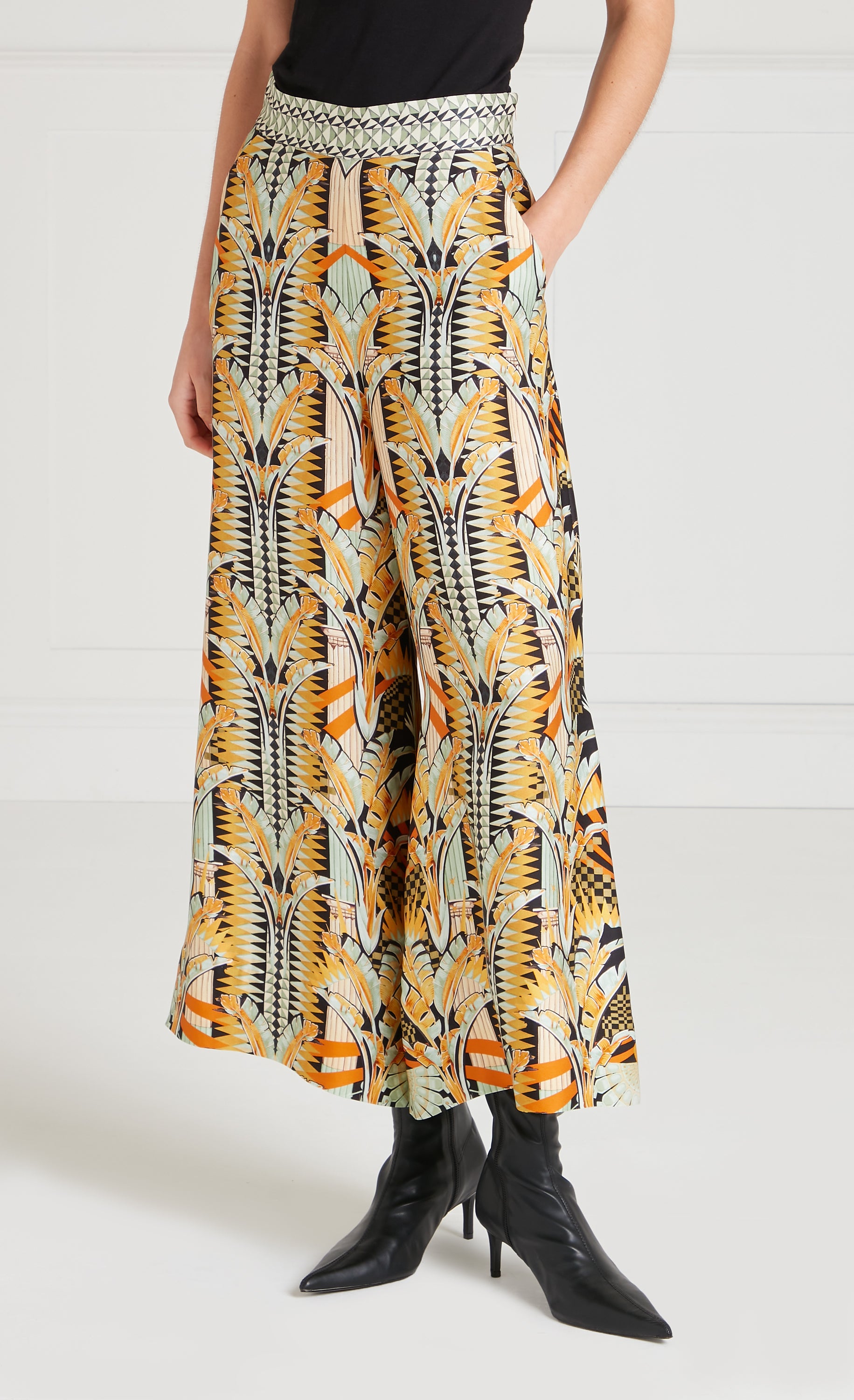 Temperley London Odette spodnie czarne szerokie black mix
