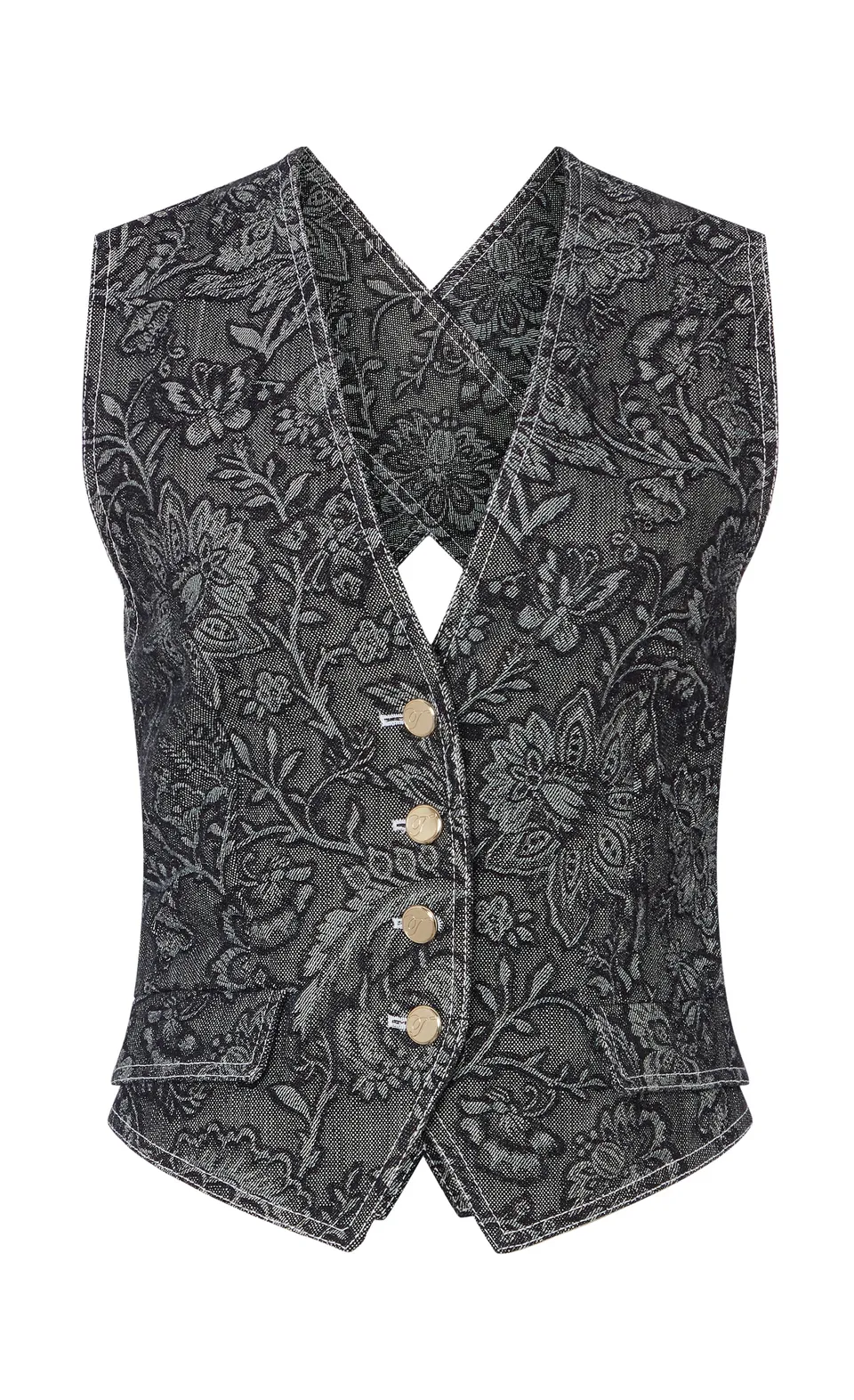 Temperley London Francis kamizelka jeansowa Washed Black