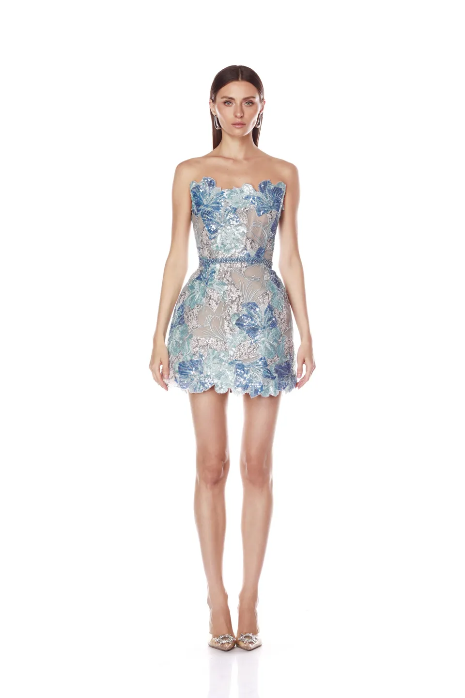 Bronx and Banco Jasmine Maraya Blue Mini sukienka gorsetowa