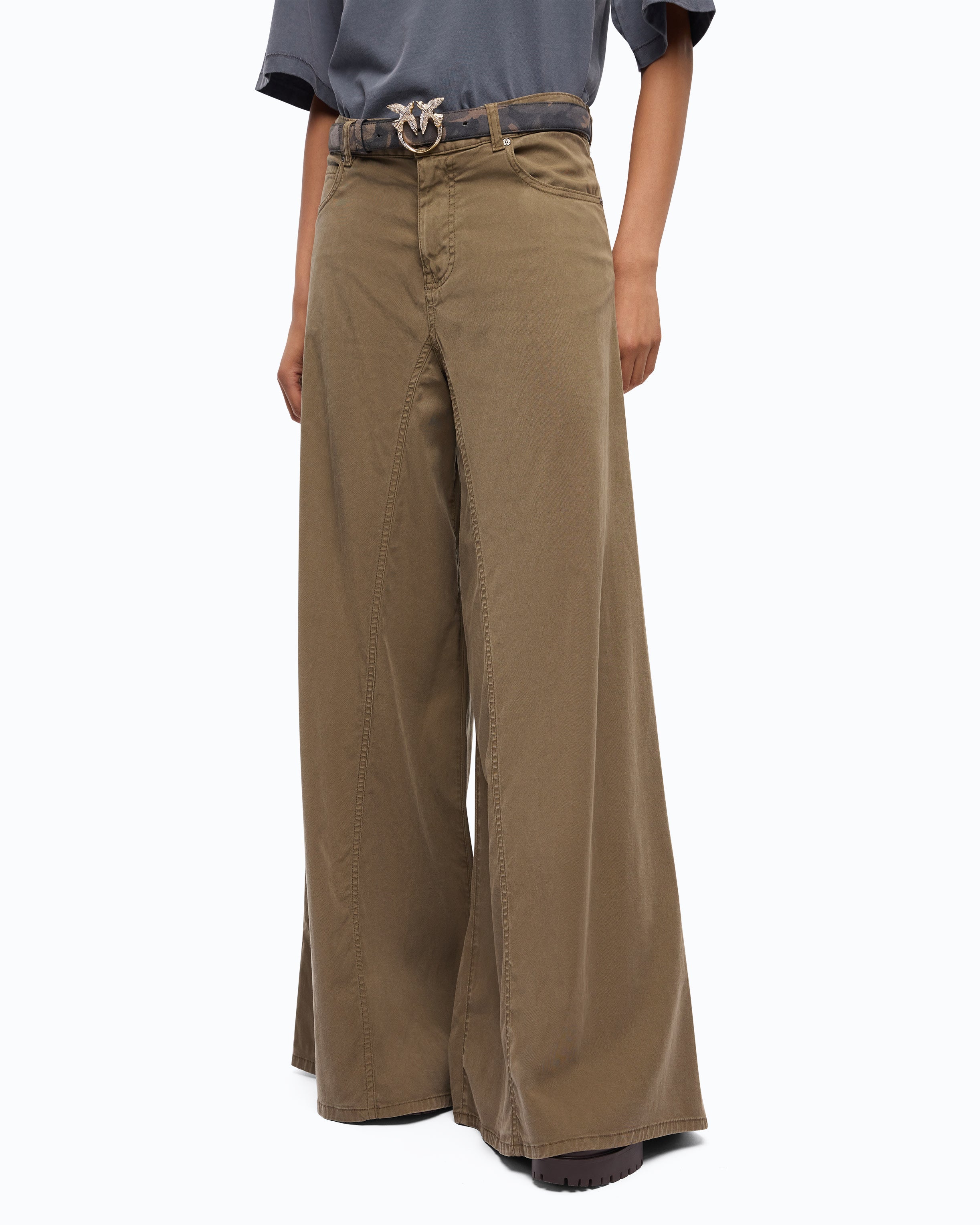 Pinko Winona Wide Leg jeans szerokie gabardynowe