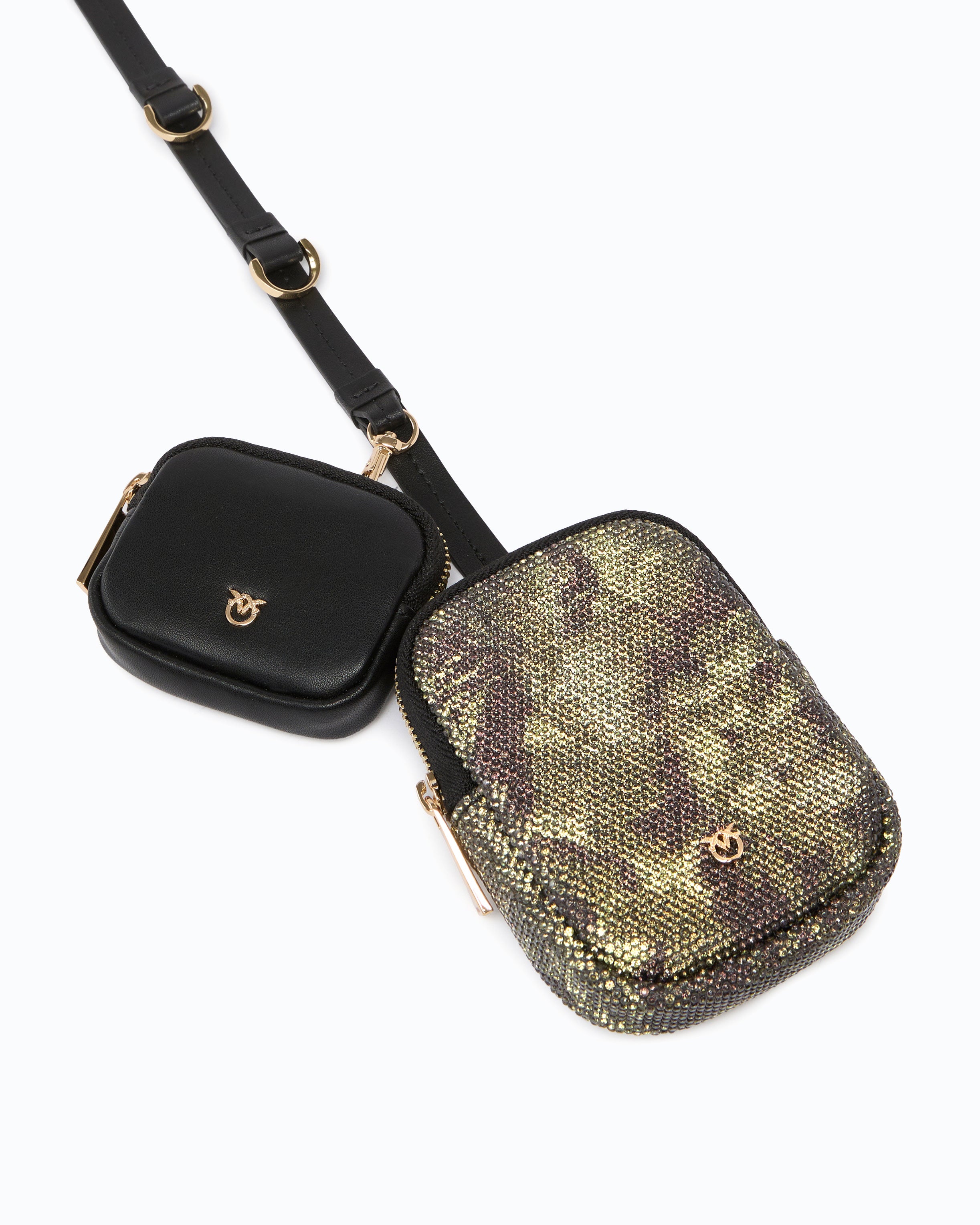 Pinko Pocket Zip etui skóra moro kryształki