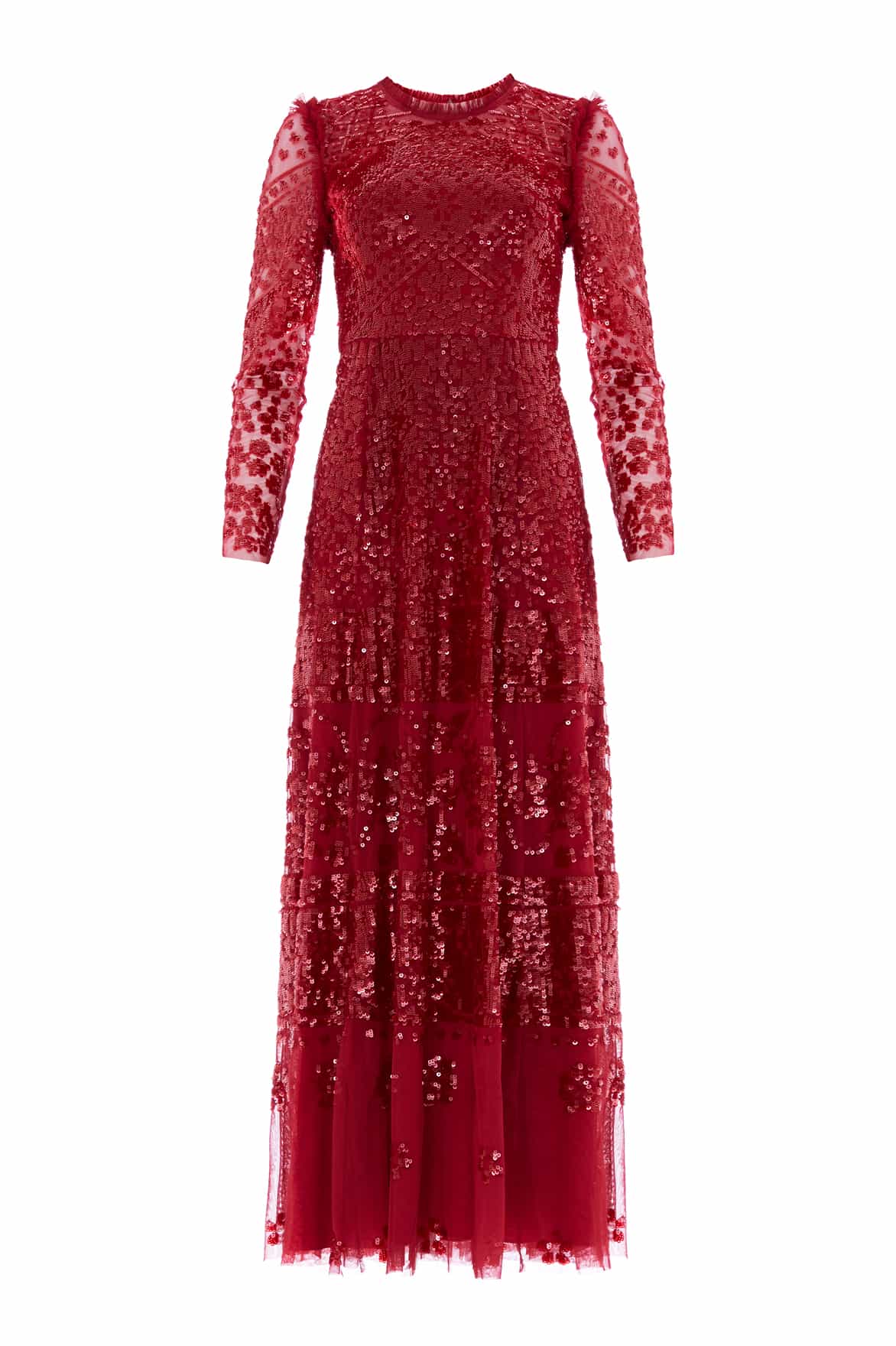 Needle & Thread Aurora Gown suknia Red haftowana