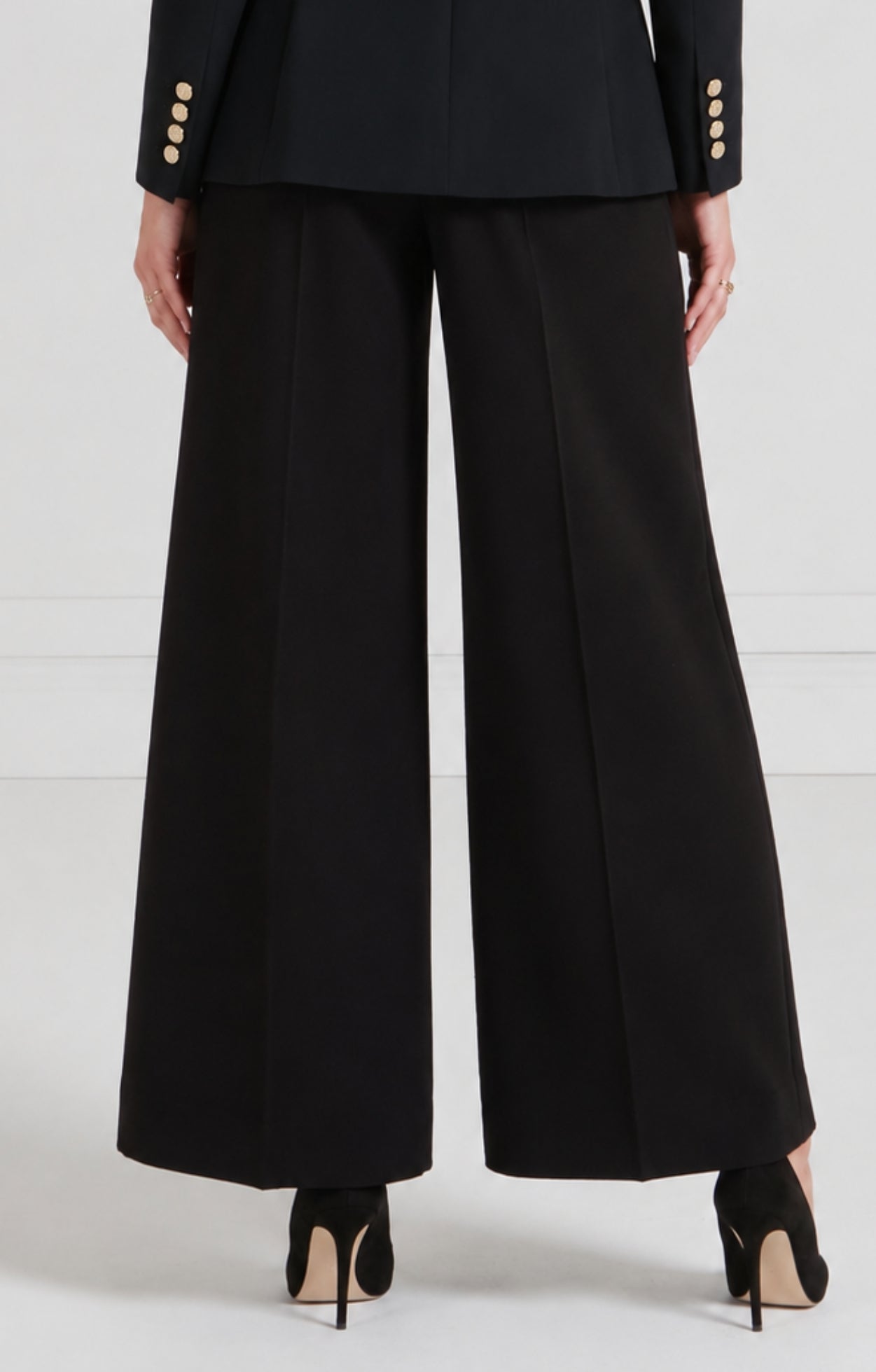 Temperley London Nyx spodnie czarne wełniane