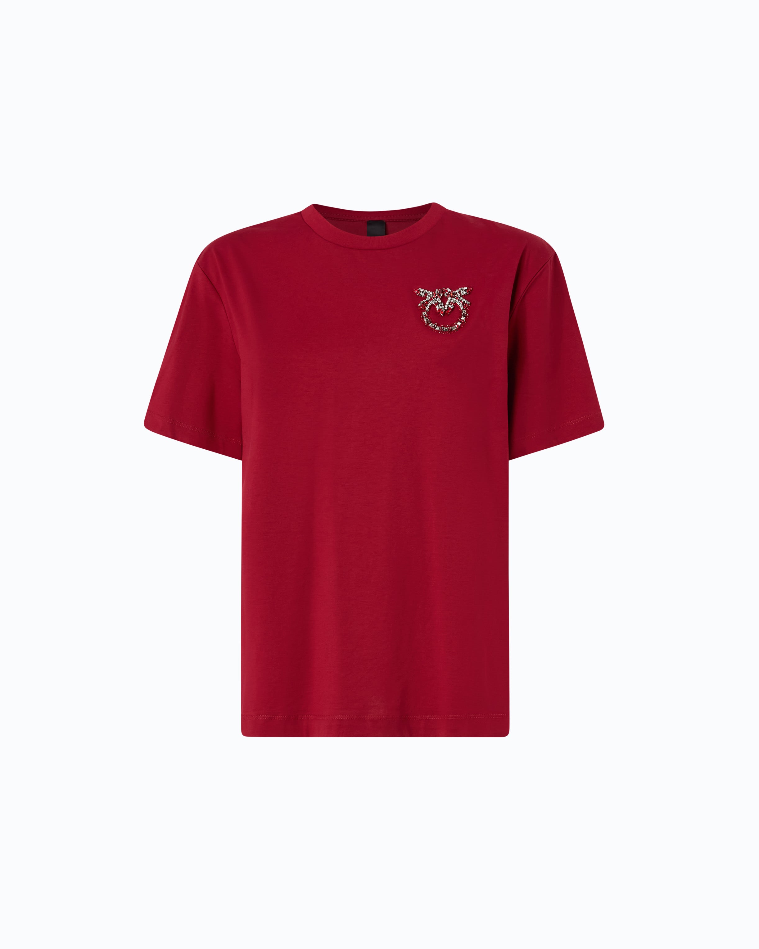 Pinko Strepitoso T-shirt czerwony z kryształkami