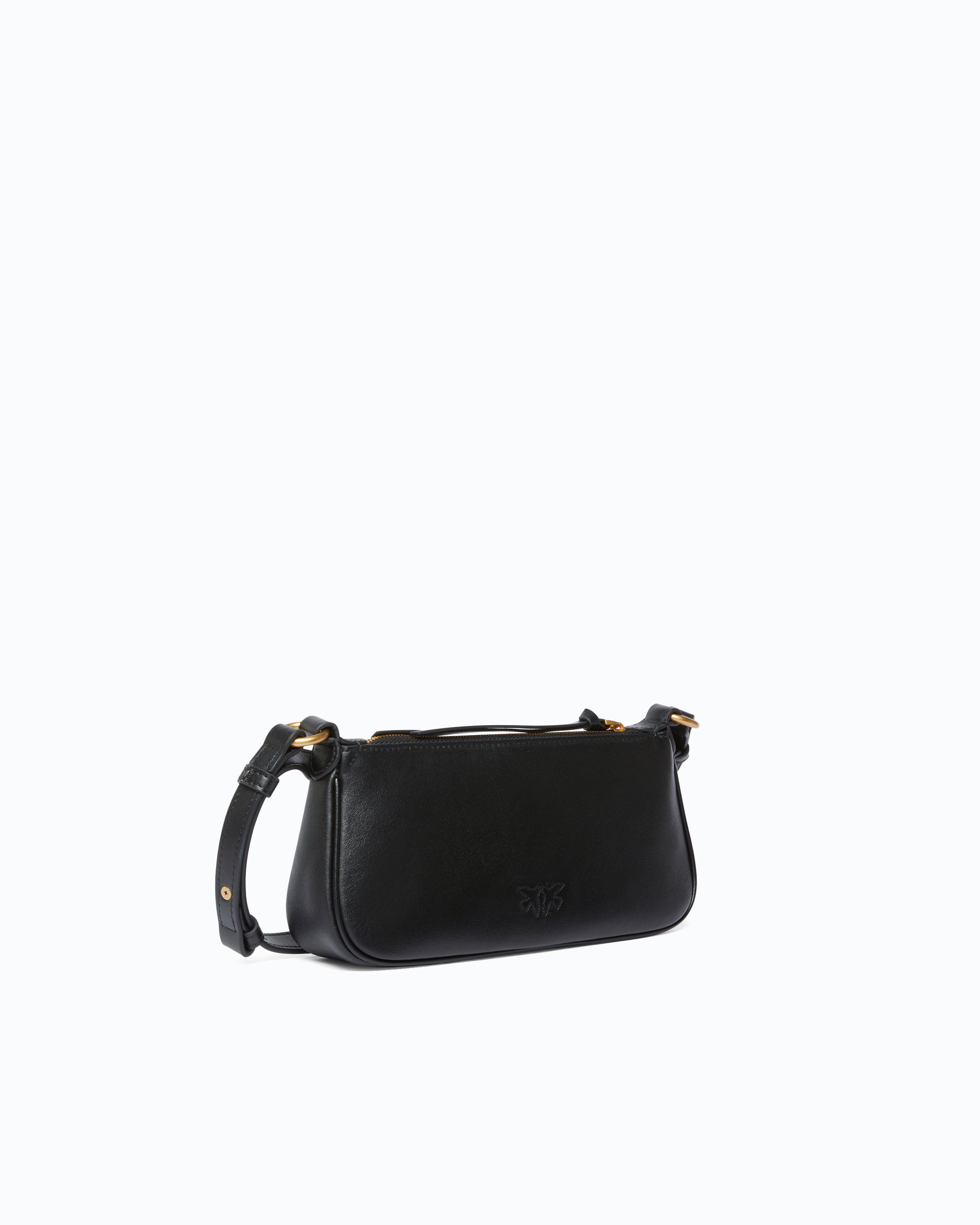 Pinko Half Moon Mini torebka skórzana czarna