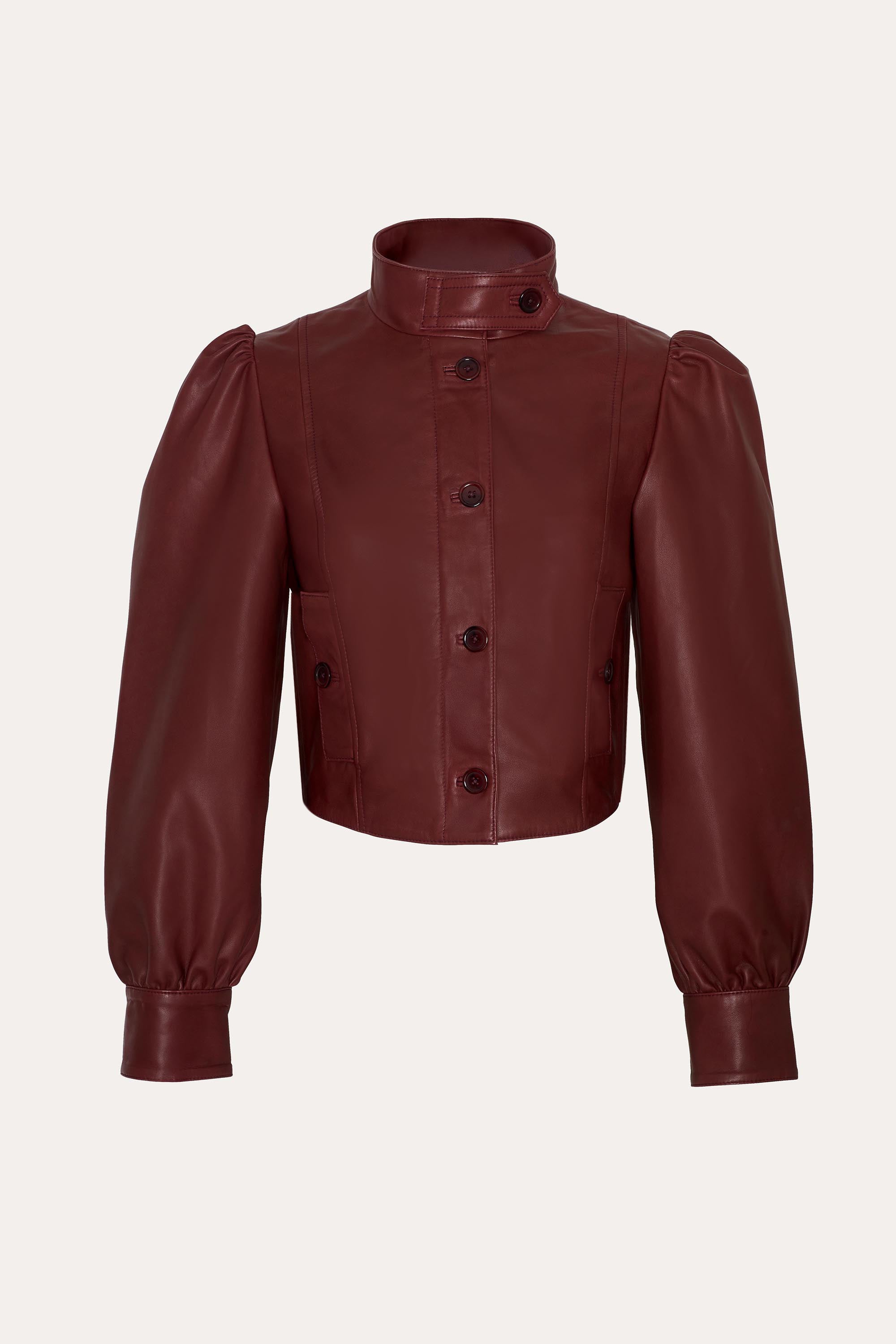 Elie Tahari Belle kurtka skórzana Jester Red
