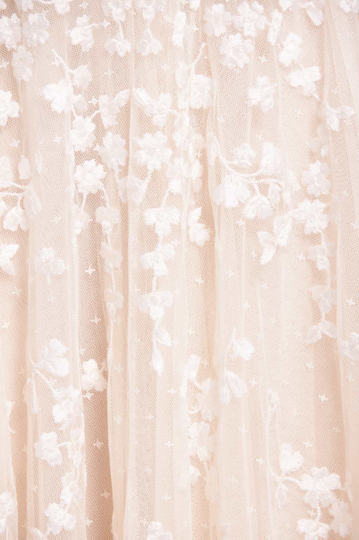Needle & Thread Scatter Blossom Cami Ankle Gown sukienka krem tiul