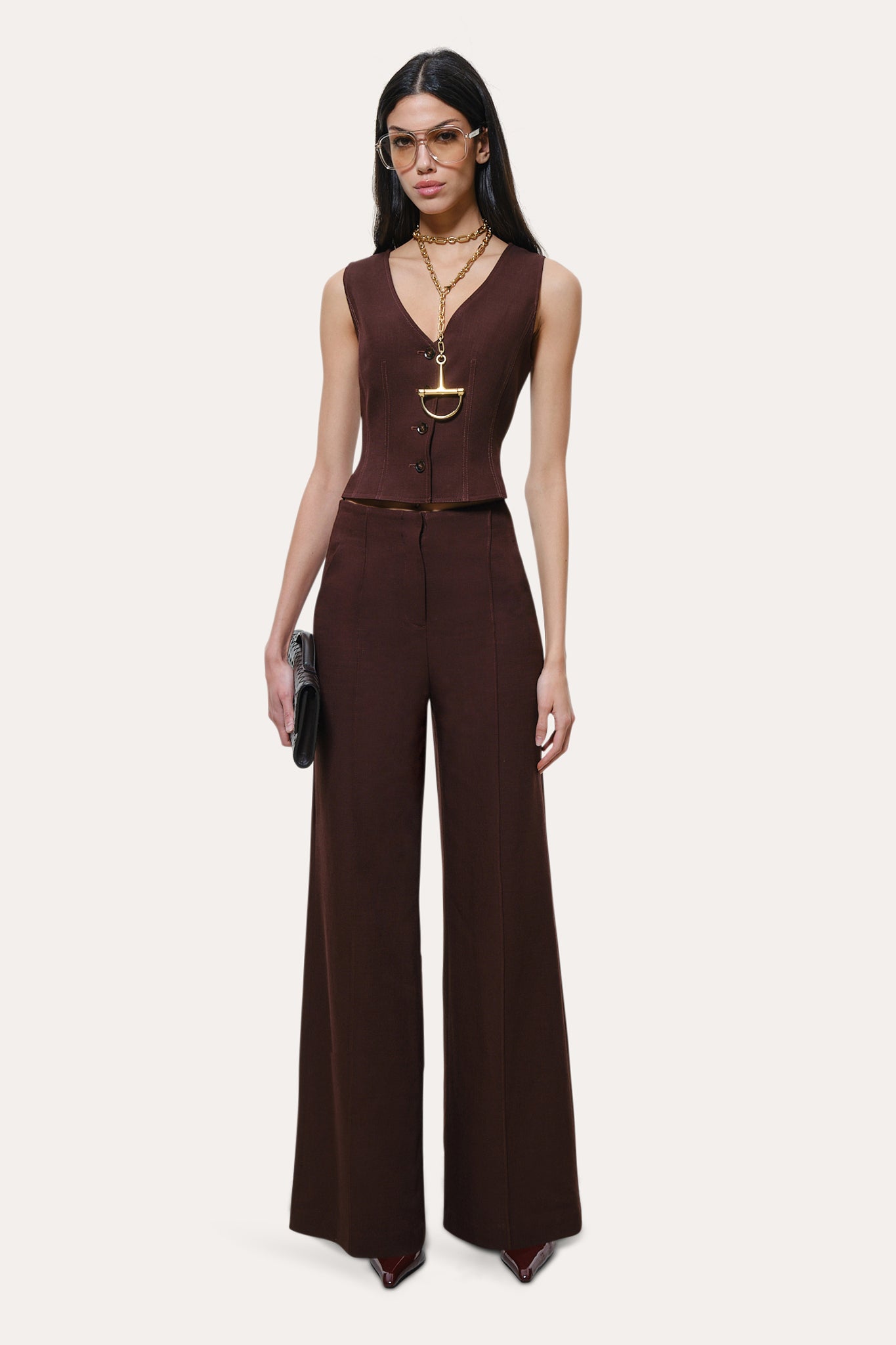 Elie Tahari Zoe E3019506 kamizelka bordowa