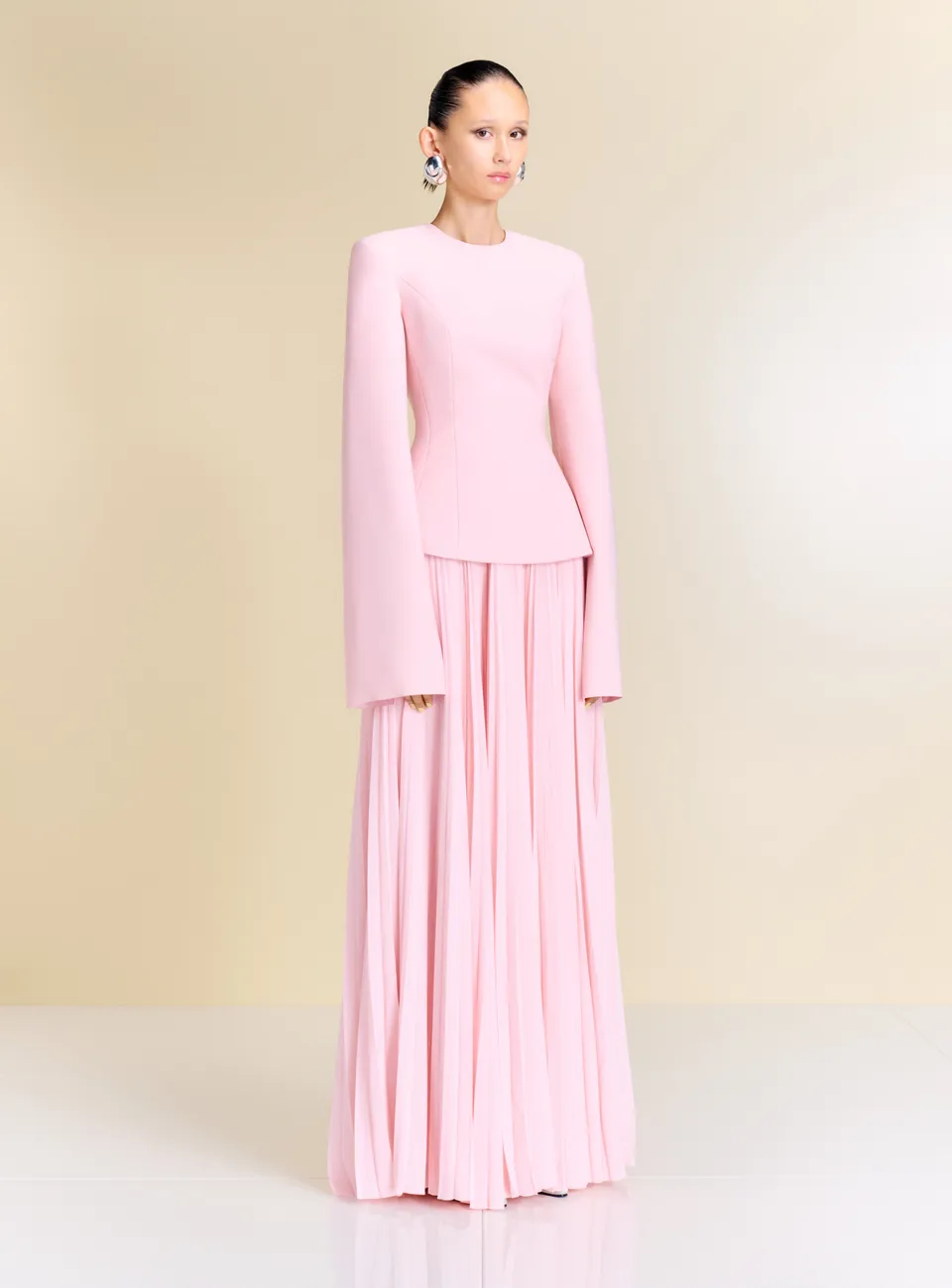Solace London Callisto maxi sukienka wieczorowa Pale Pink