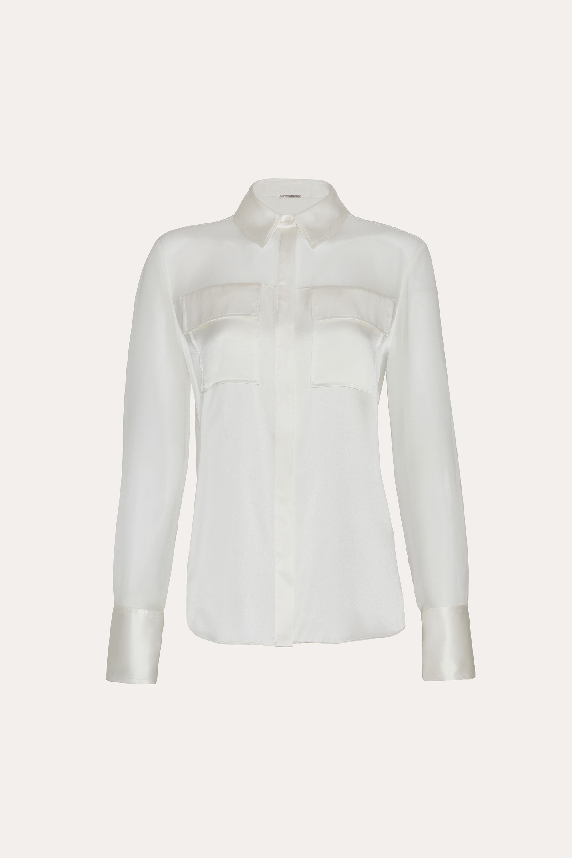 Elie Tahari Bia Silk Blouse bluzka perłowa jedwabna