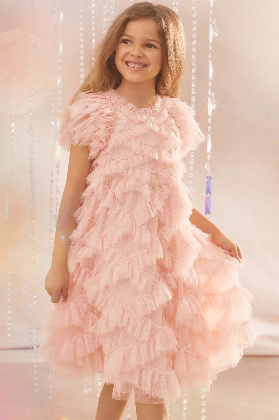 Needle & Thread Genevieve Kids Dress sukienka różowa tiulowa