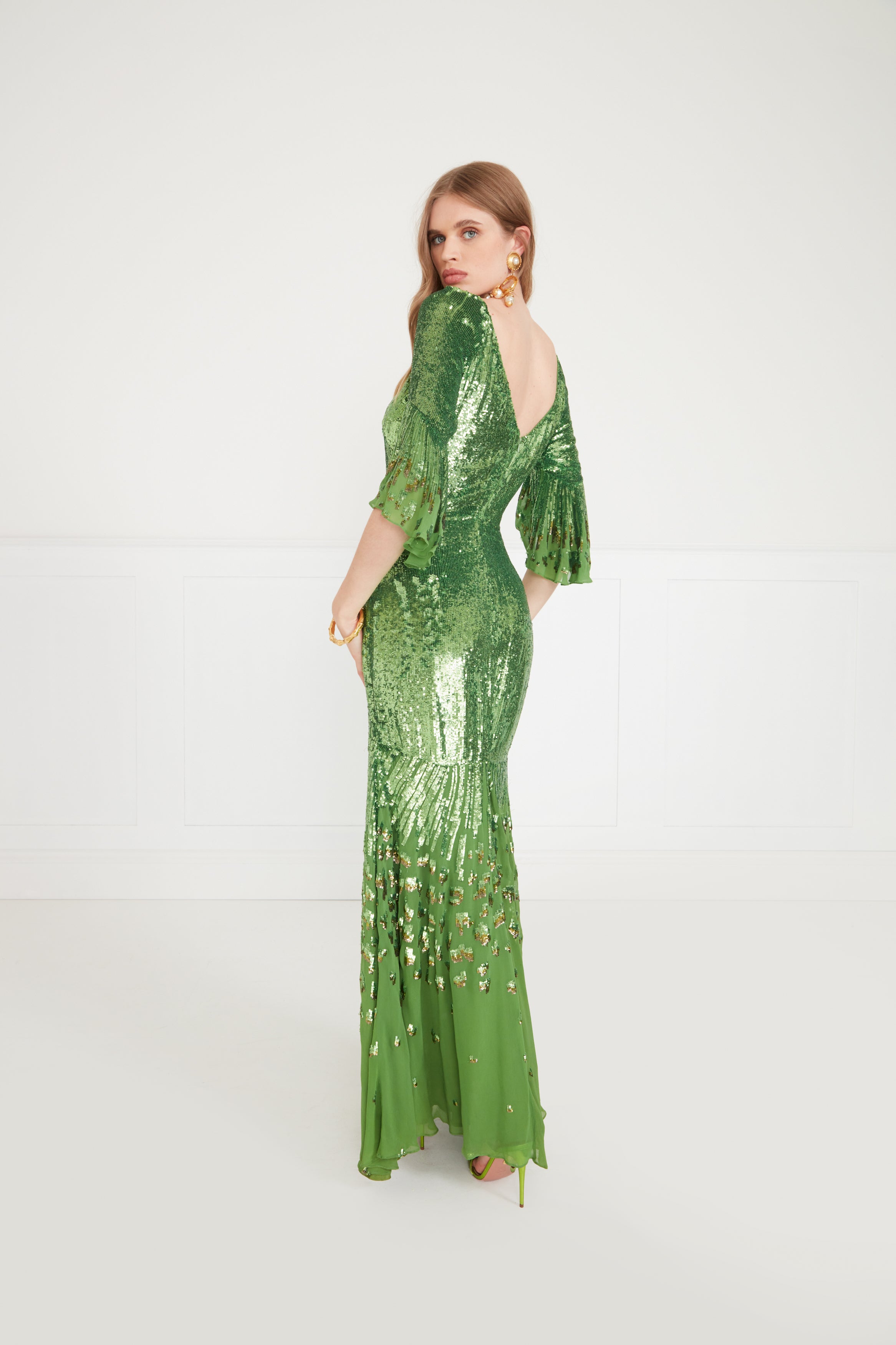 Temperley London Celestial sukienka wieczorowa Absinthe tiulowa