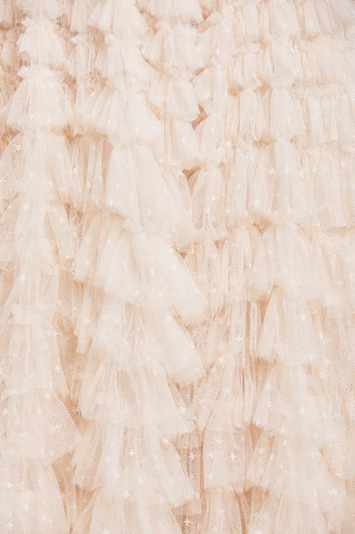 Needle & Thread Hattie Ruffle Strapless Ankle Gown sukienka Cream
