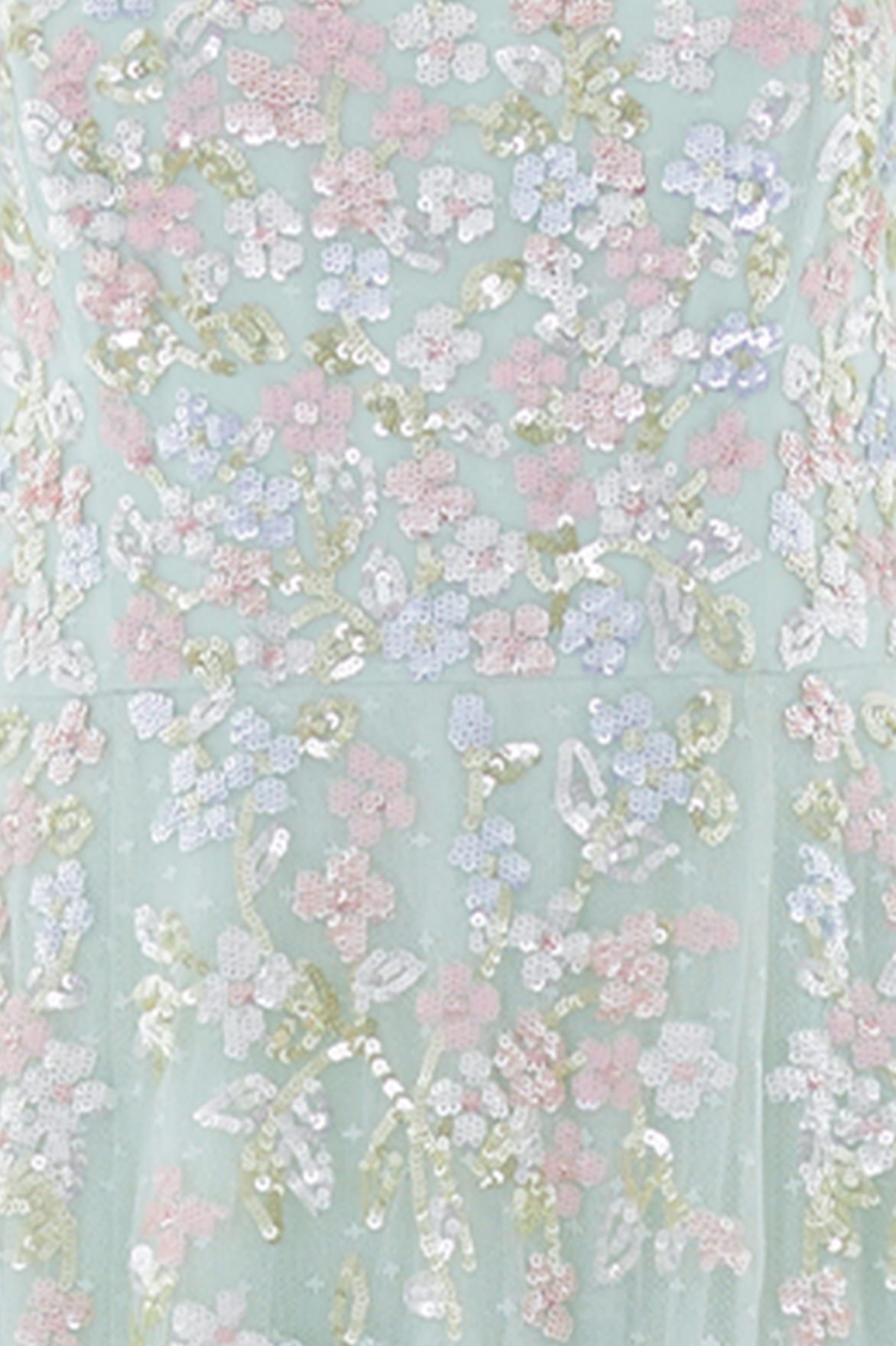 Needle & Thread Forget-Me-Not sukienka wieczorowa Green cekinowa